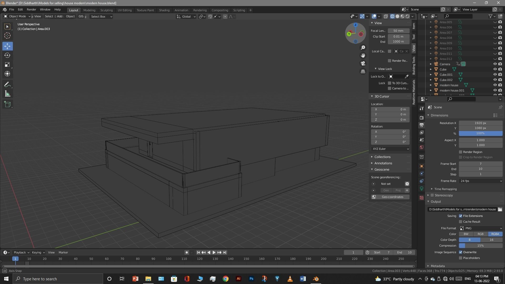 Exterior design Low-poly 3D model_55