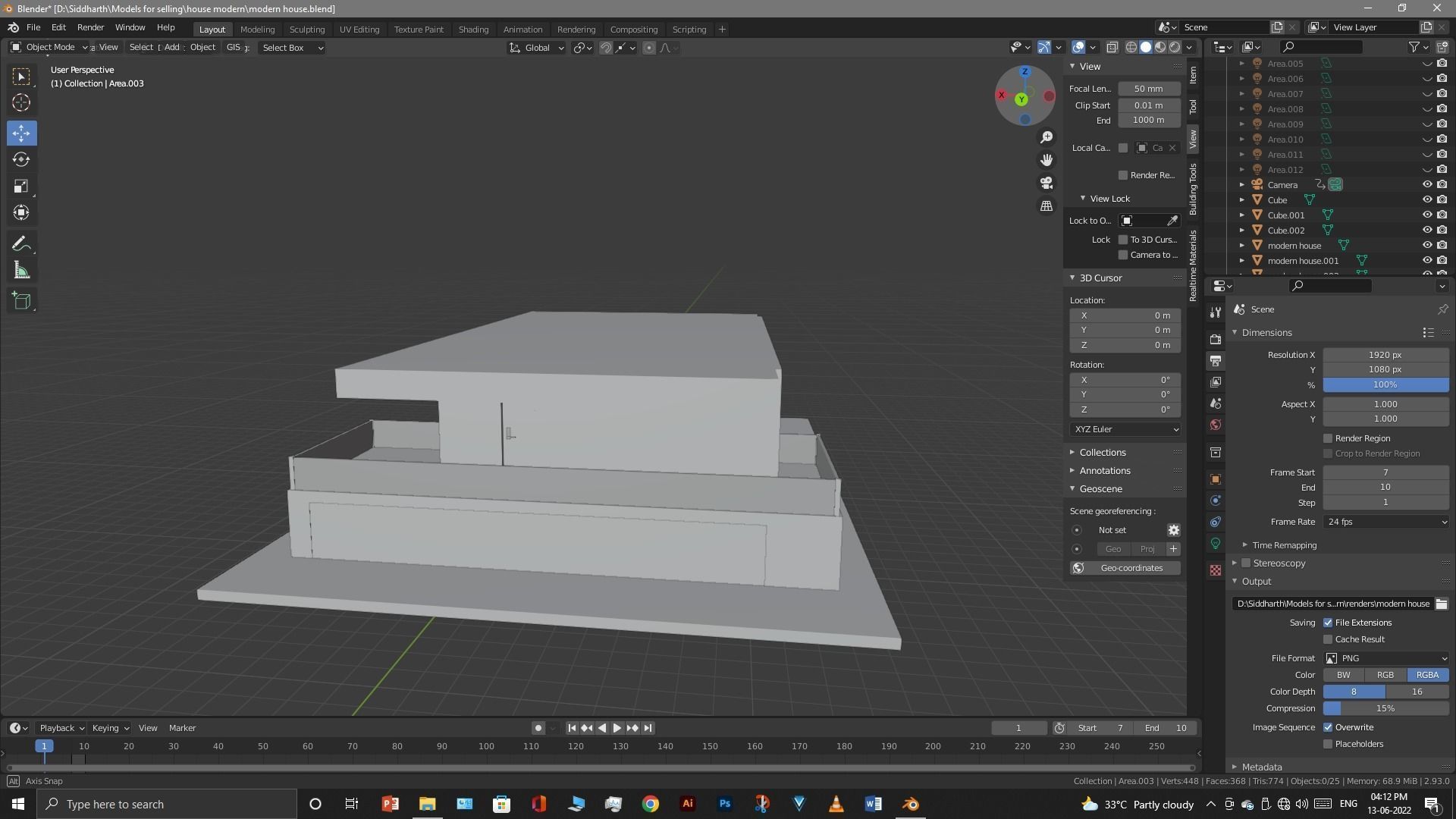 Exterior design Low-poly 3D model_18