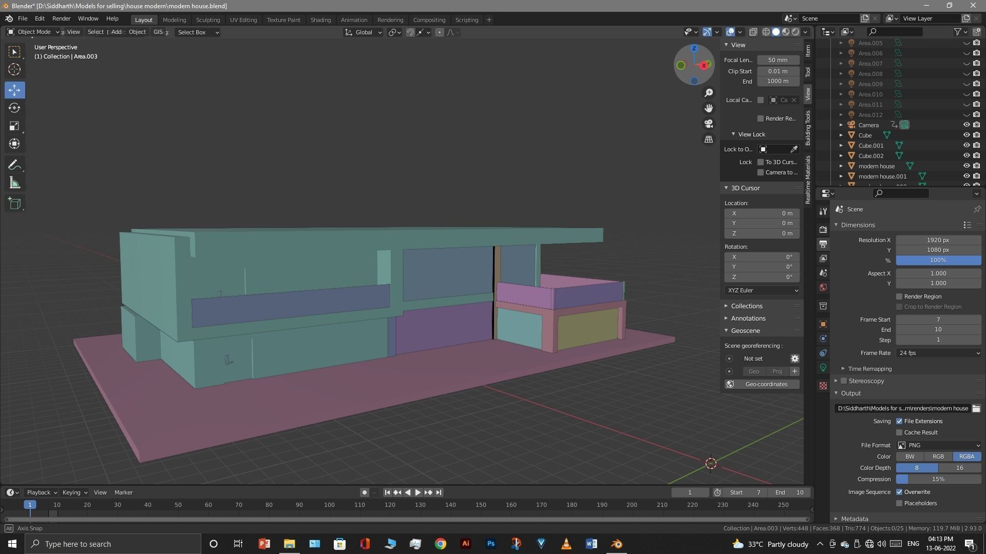 Exterior design Low-poly 3D model_84