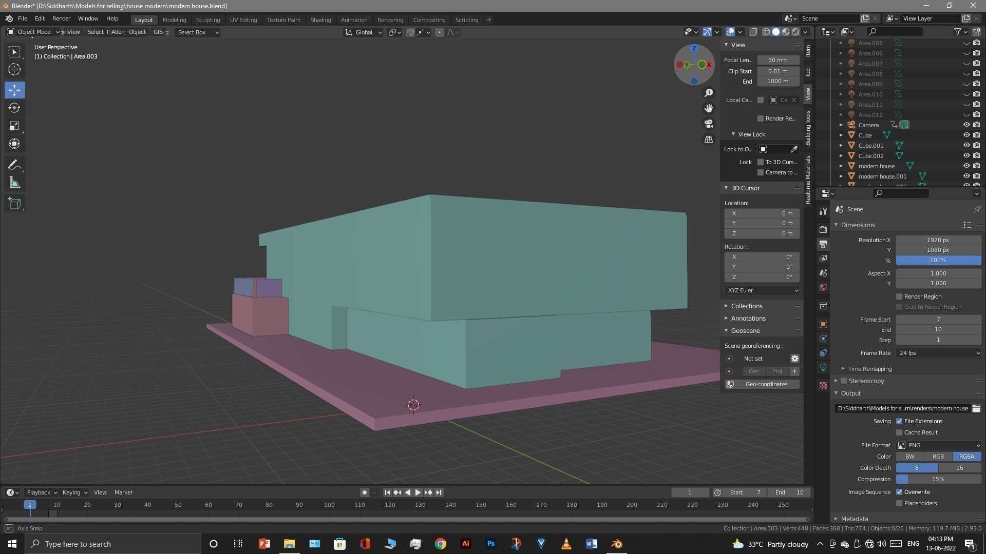 Exterior design Low-poly 3D model_76