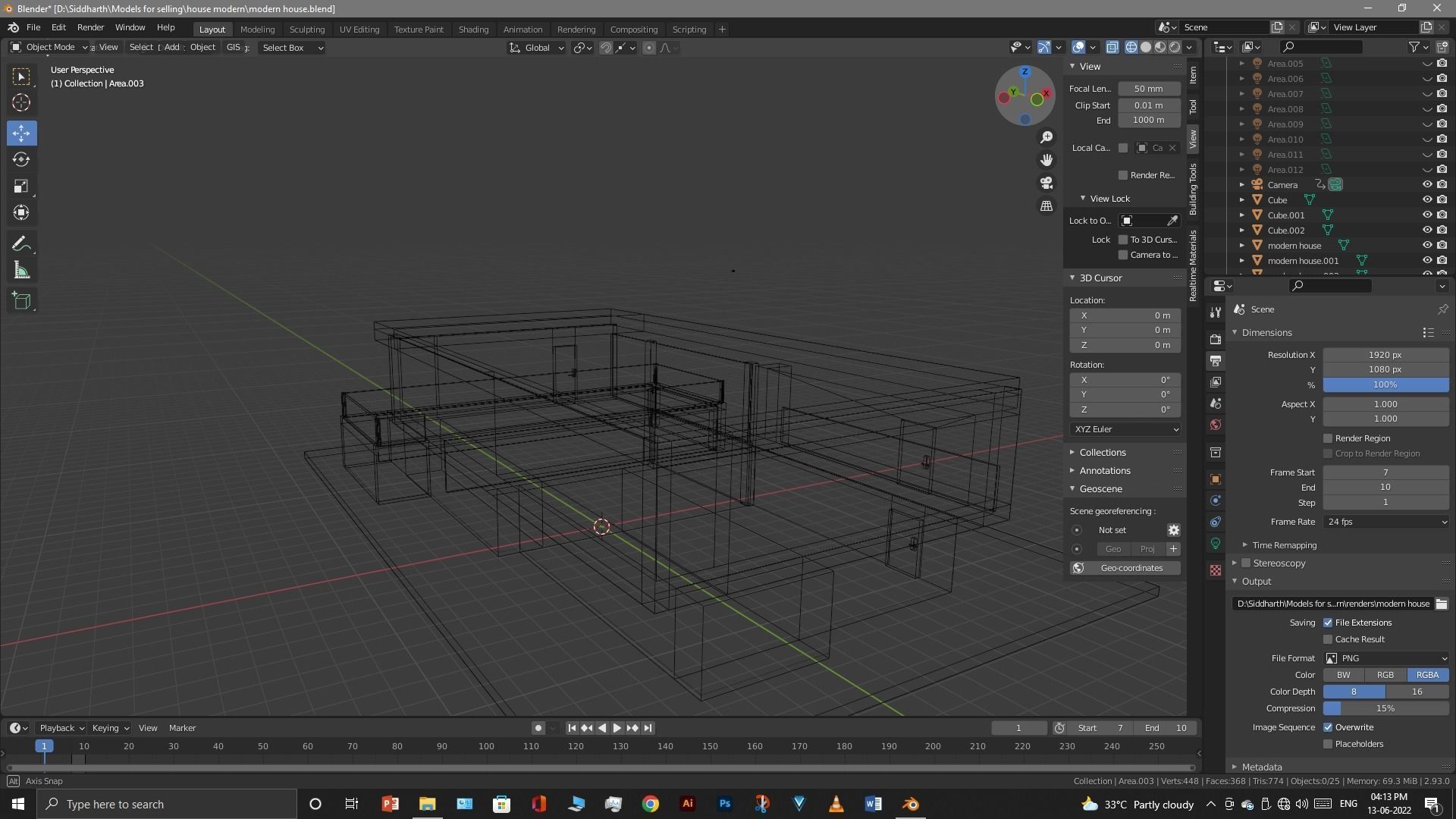 Exterior design Low-poly 3D model_64