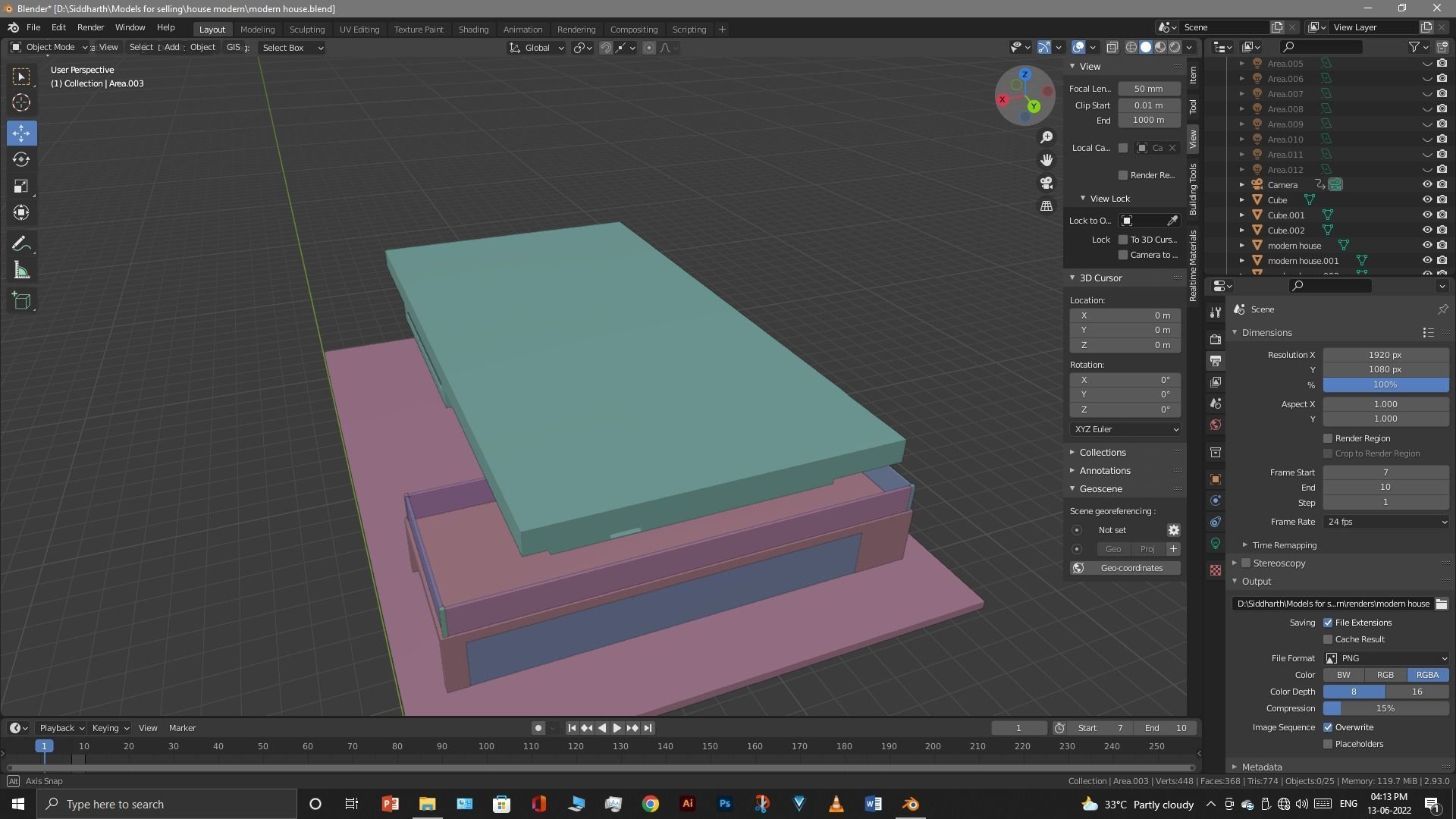 Exterior design Low-poly 3D model_88