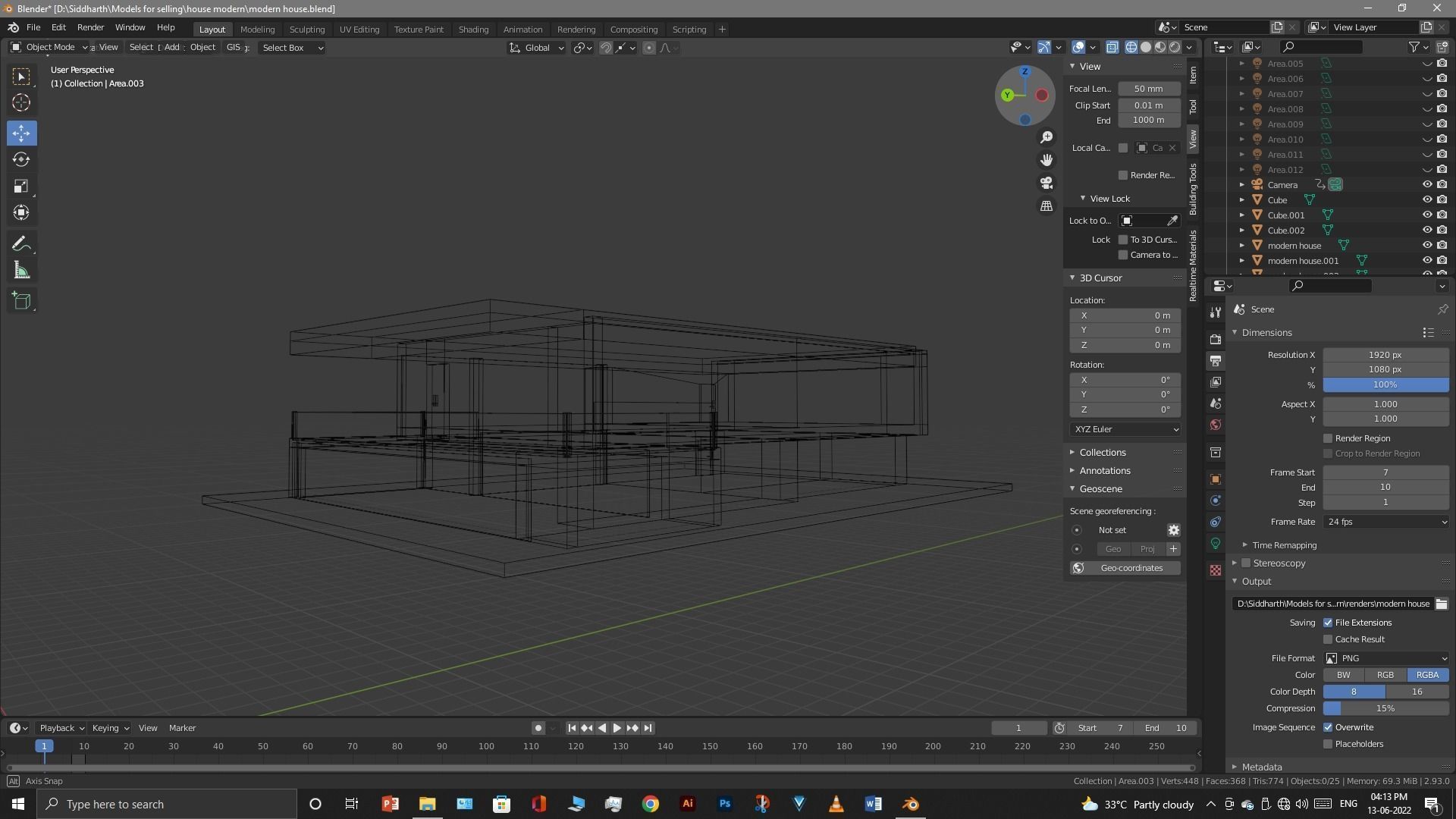 Exterior design Low-poly 3D model_61