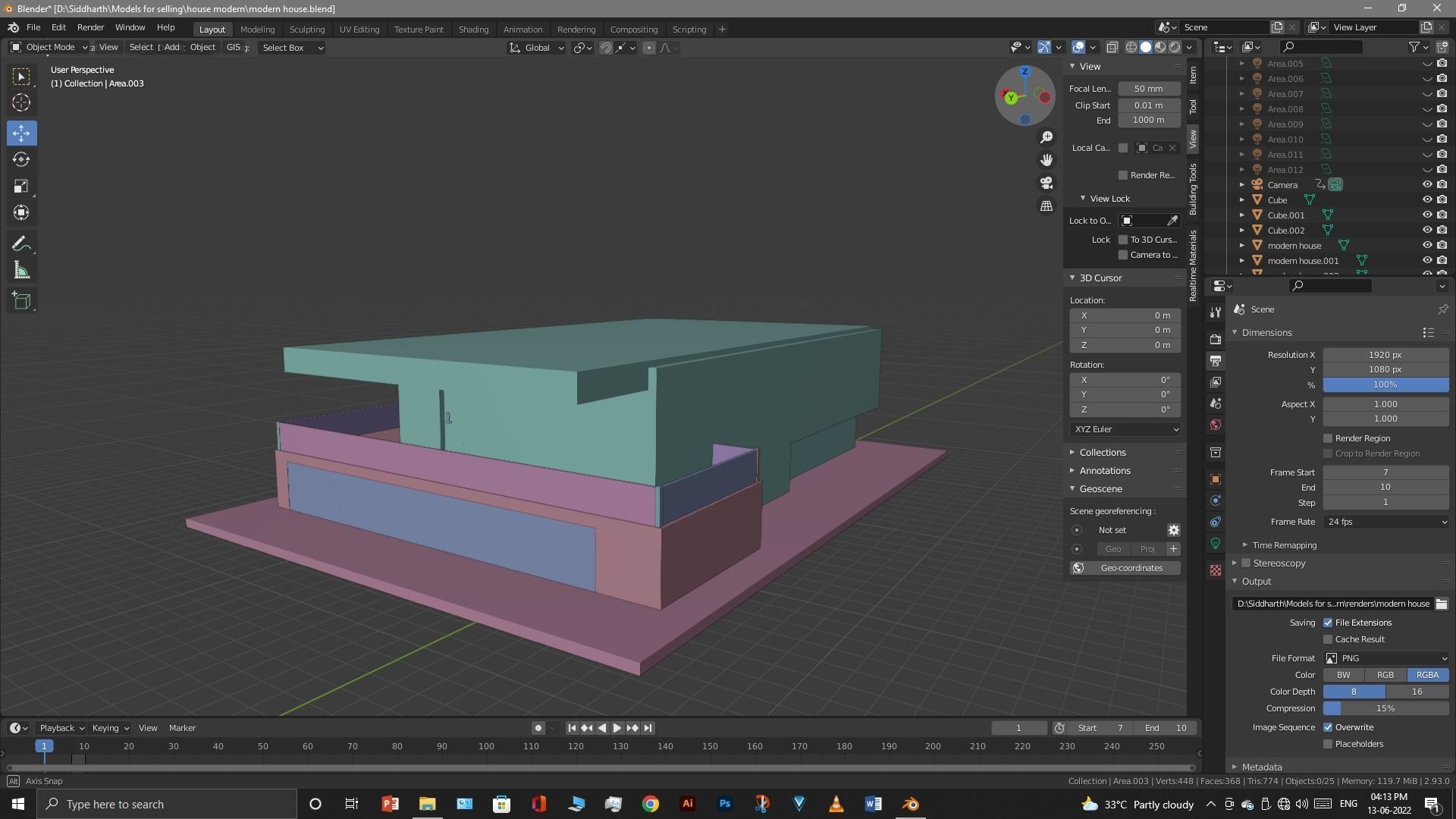 Exterior design Low-poly 3D model_87