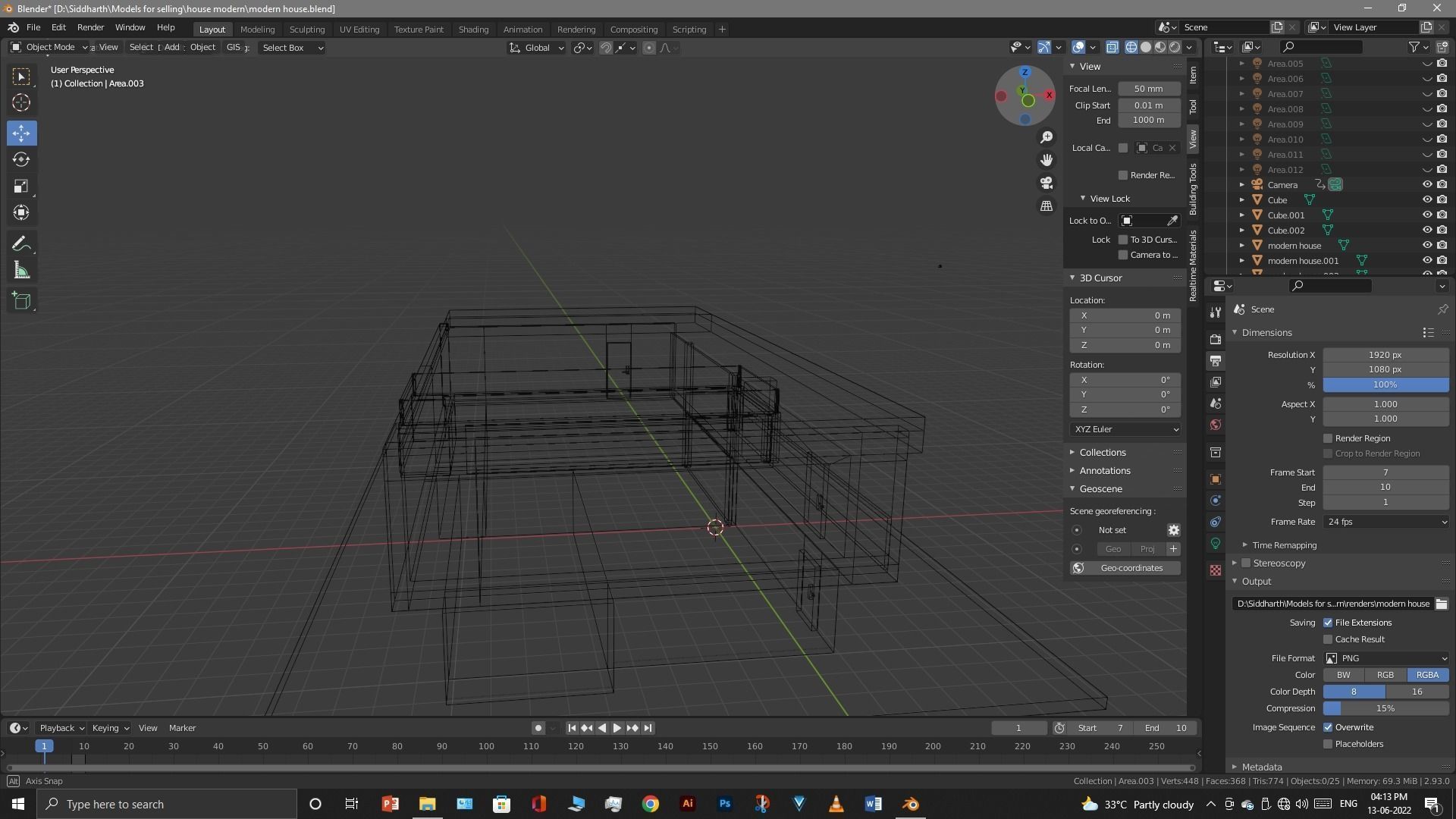 Exterior design Low-poly 3D model_70