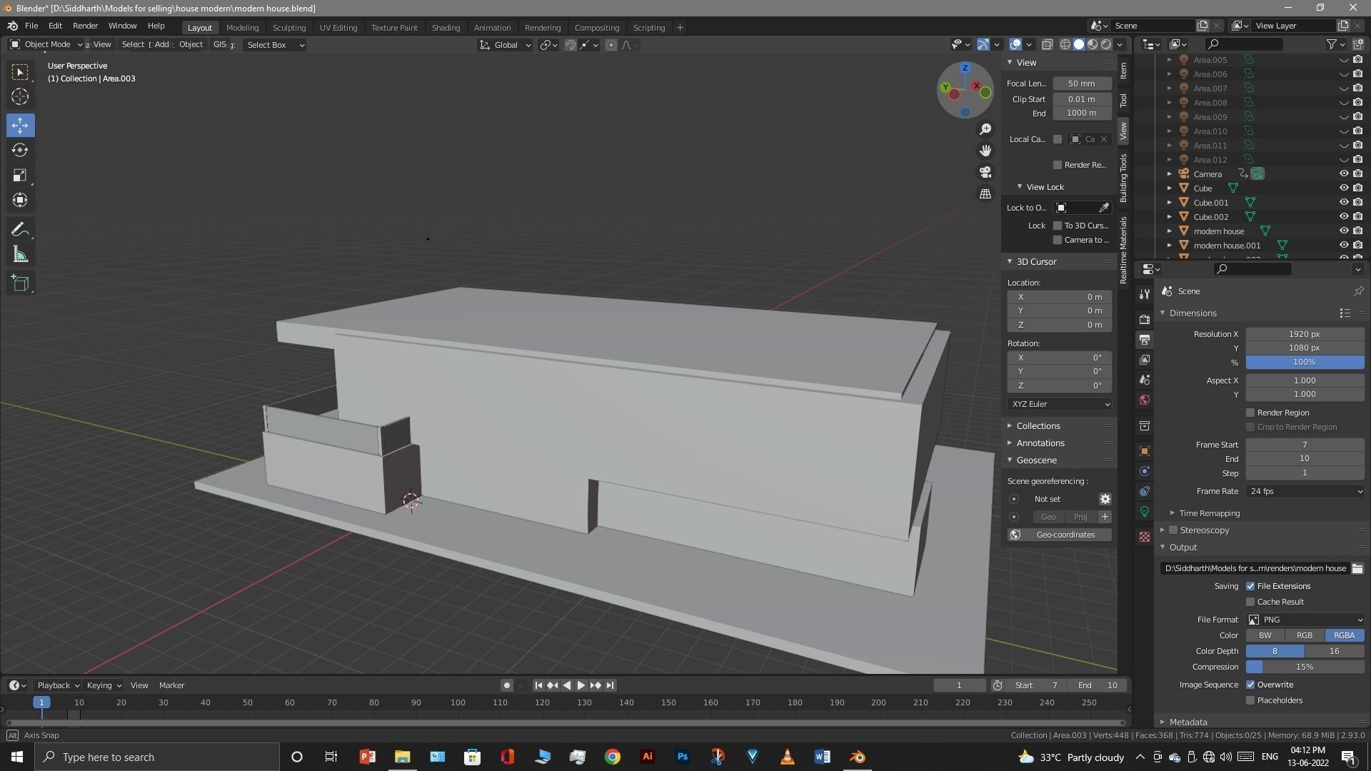 Exterior design Low-poly 3D model_40