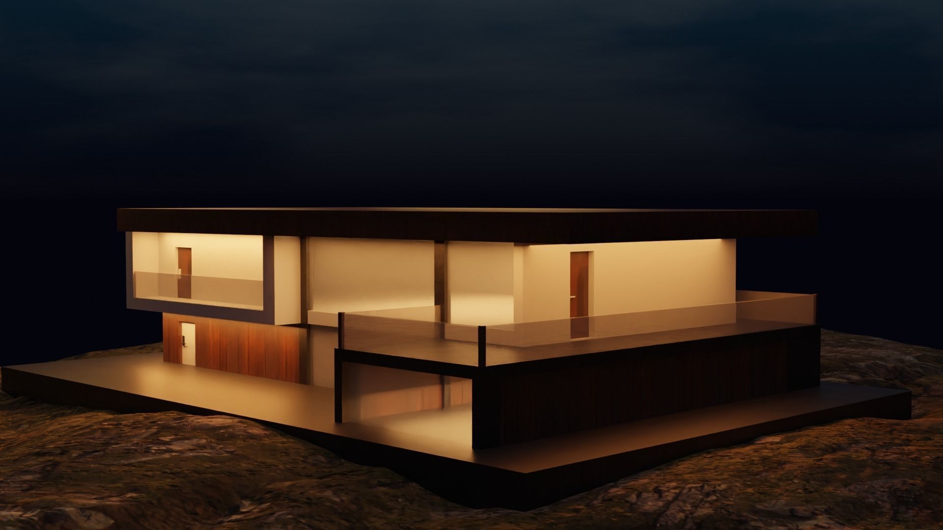 Exterior design Low-poly 3D model_1