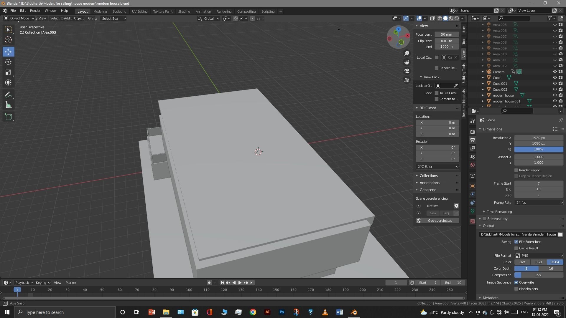 Exterior design Low-poly 3D model_37