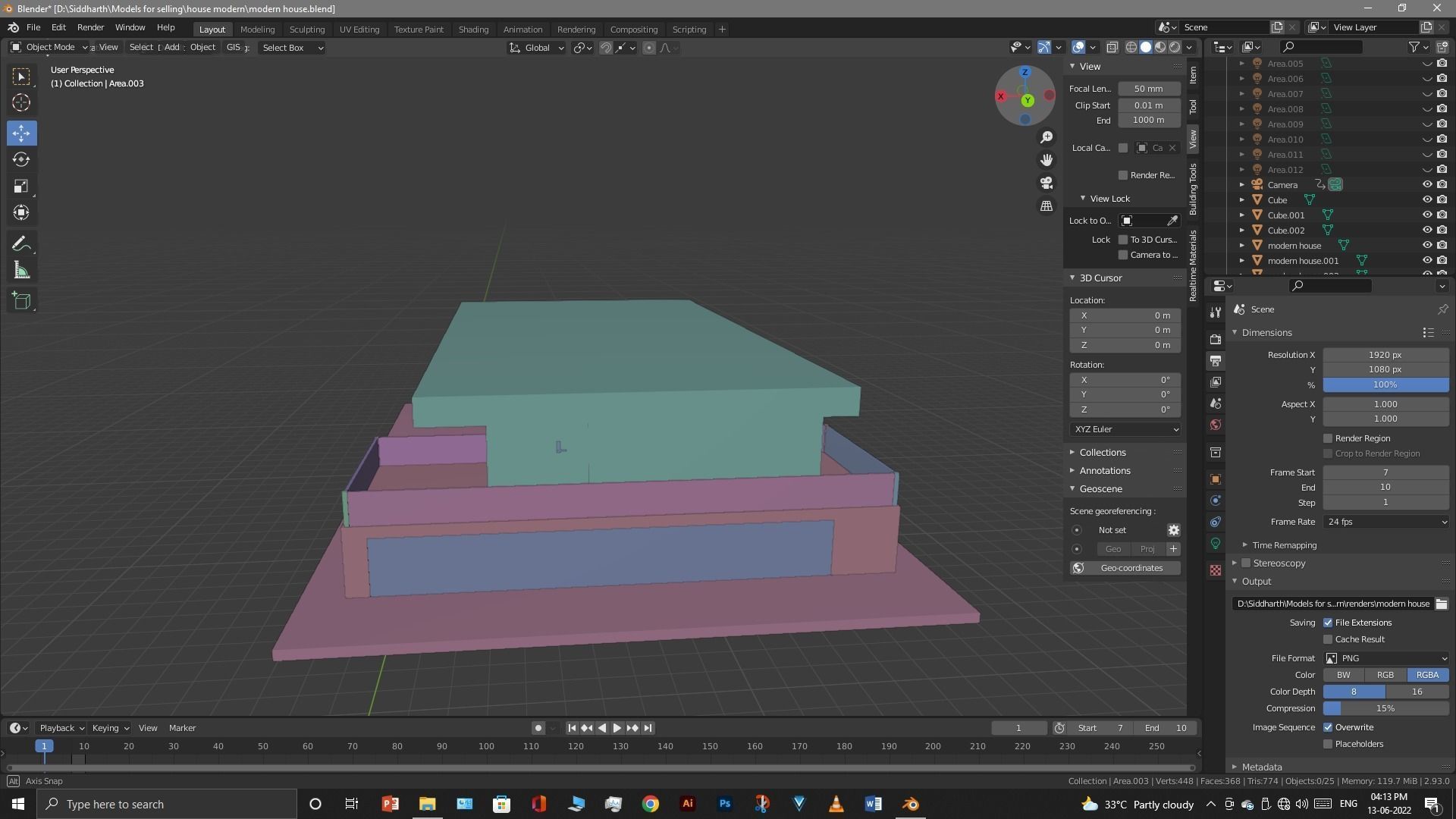 Exterior design Low-poly 3D model_89