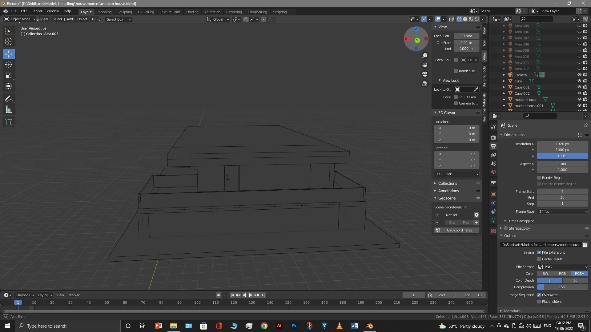 Exterior design Low-poly 3D model_49