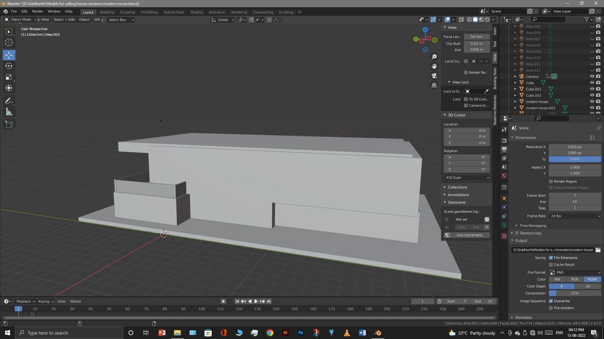 Exterior design Low-poly 3D model_23