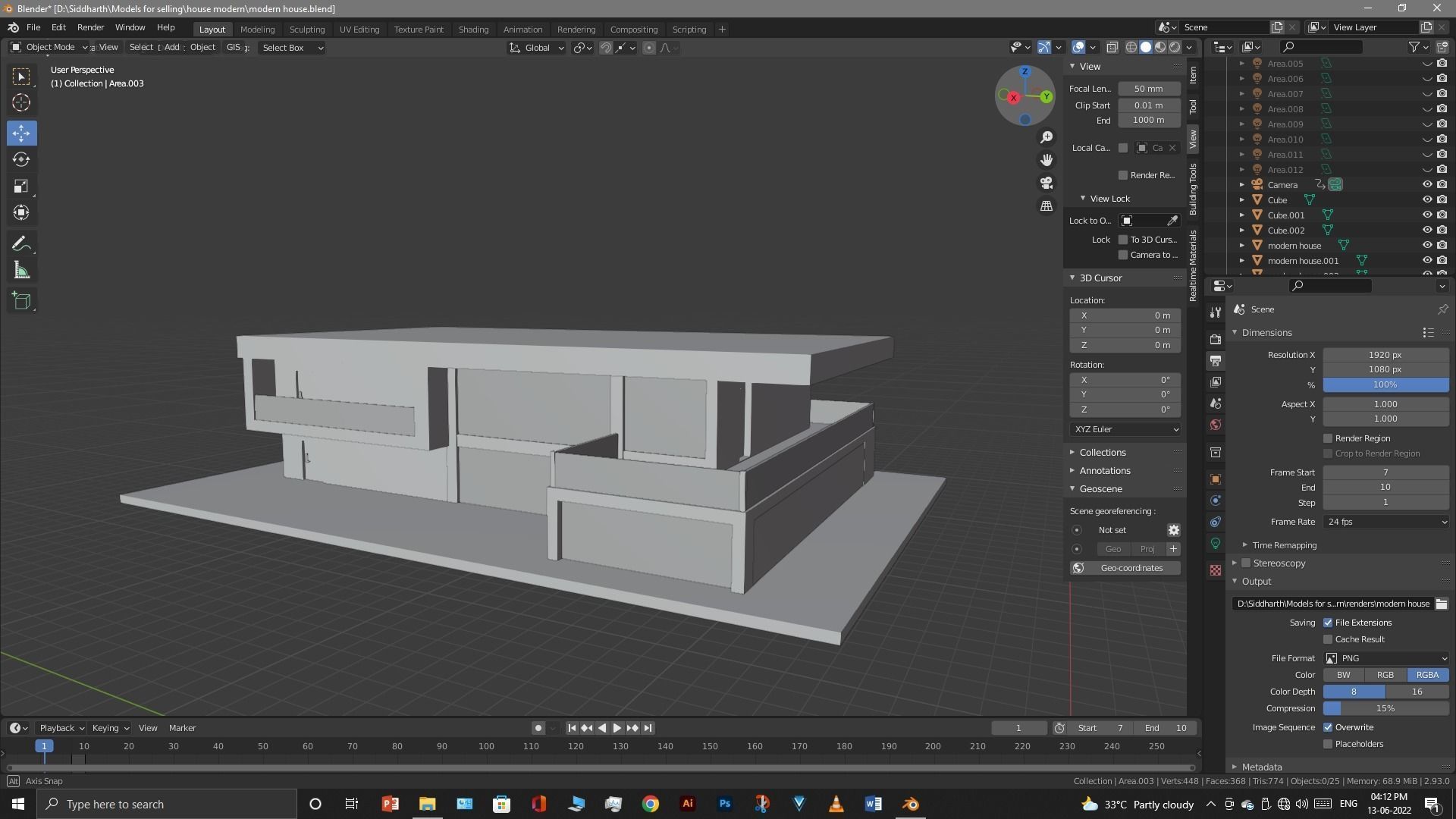 Exterior design Low-poly 3D model_16