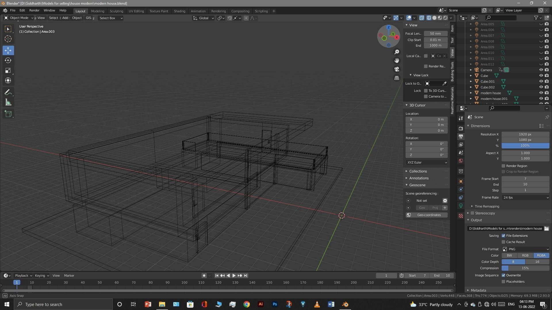 Exterior design Low-poly 3D model_69