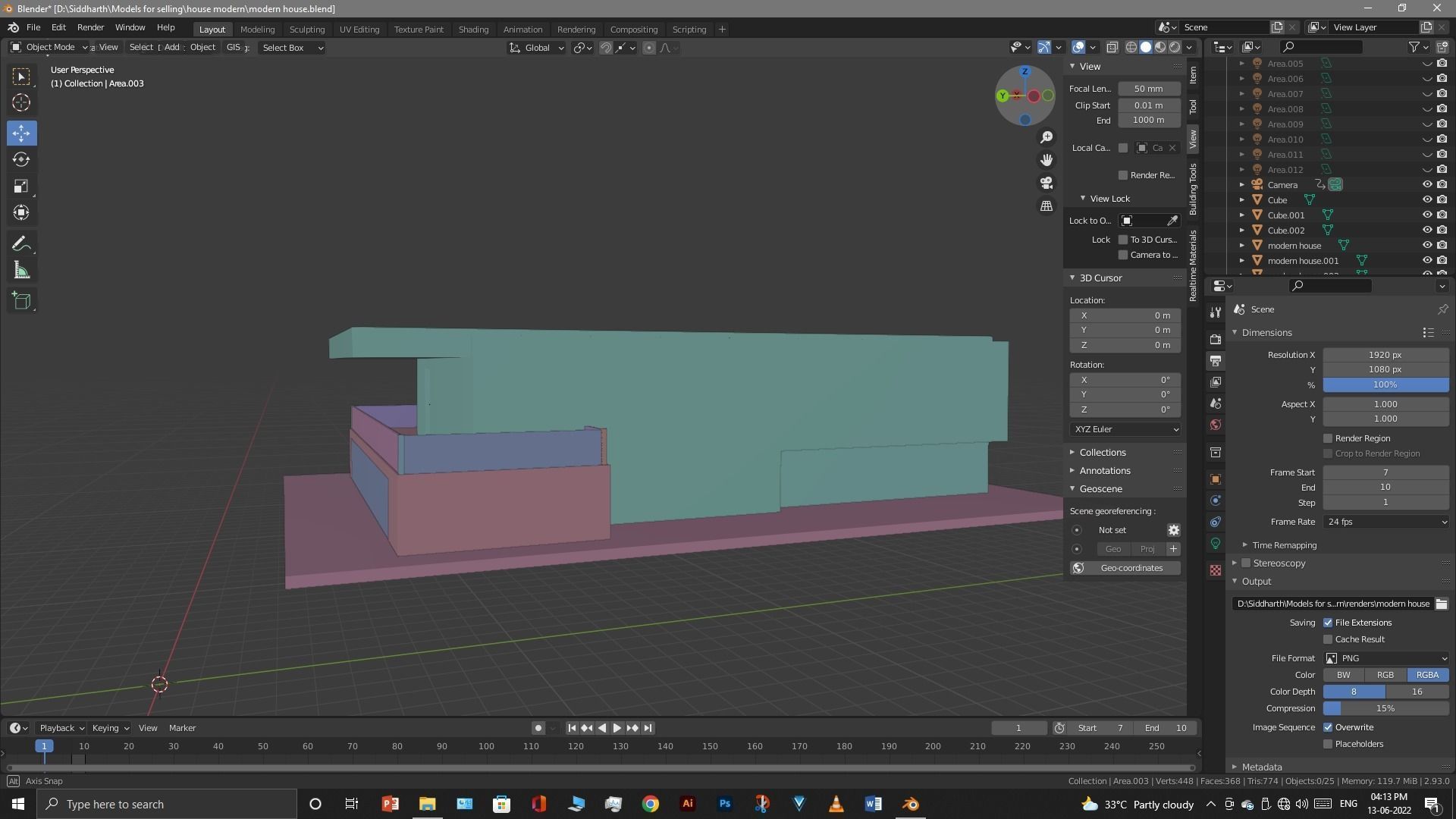 Exterior design Low-poly 3D model_74