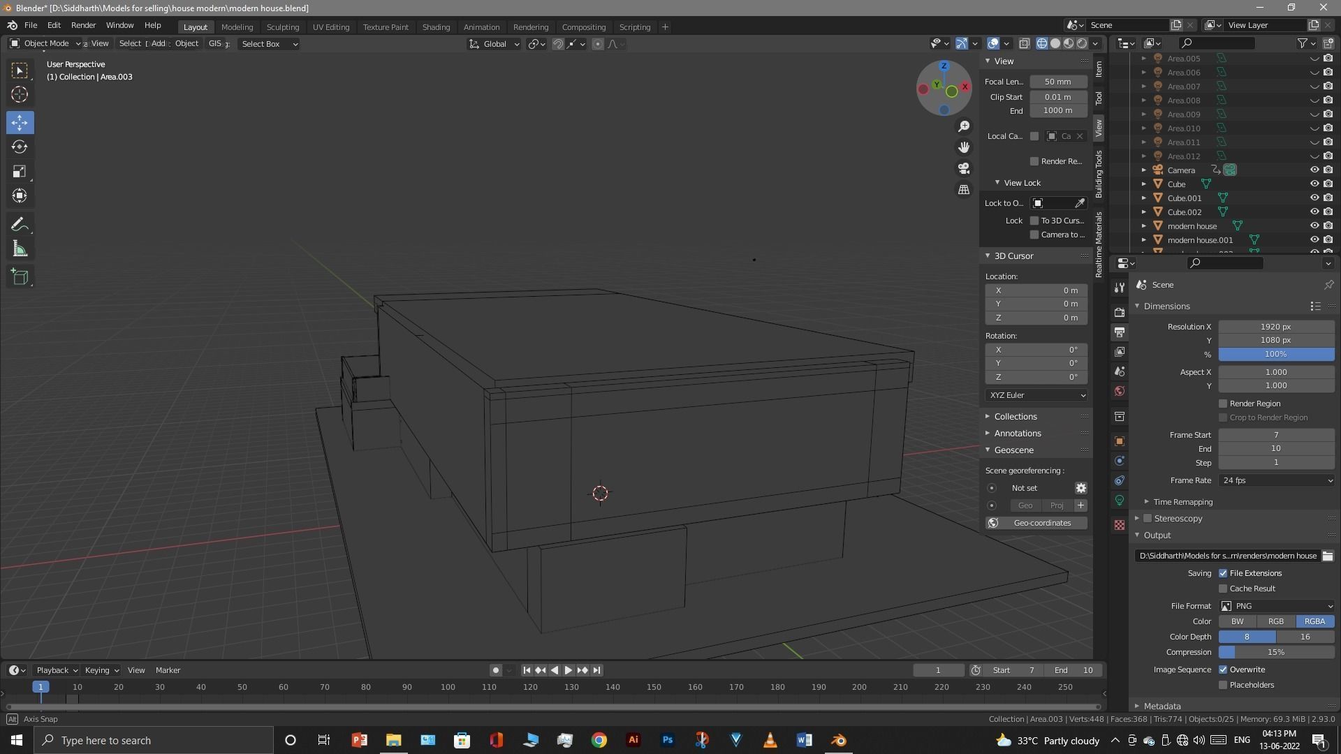 Exterior design Low-poly 3D model_57