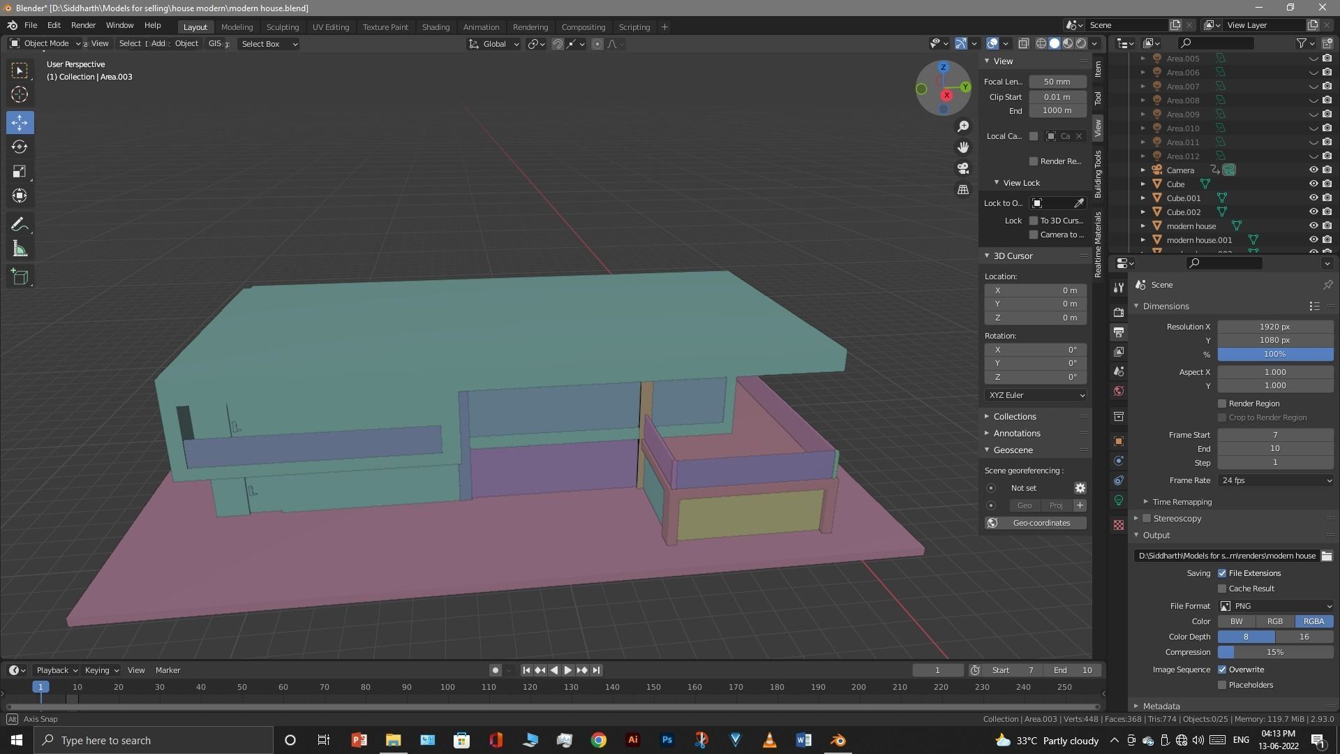 Exterior design Low-poly 3D model_83