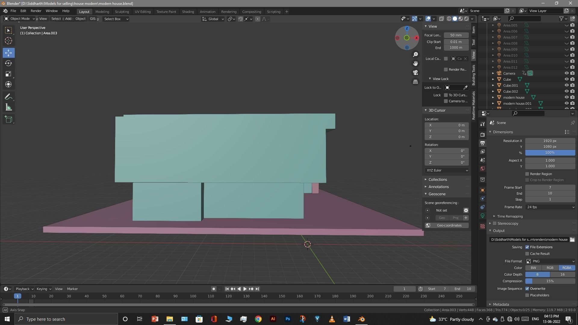 Exterior design Low-poly 3D model_78