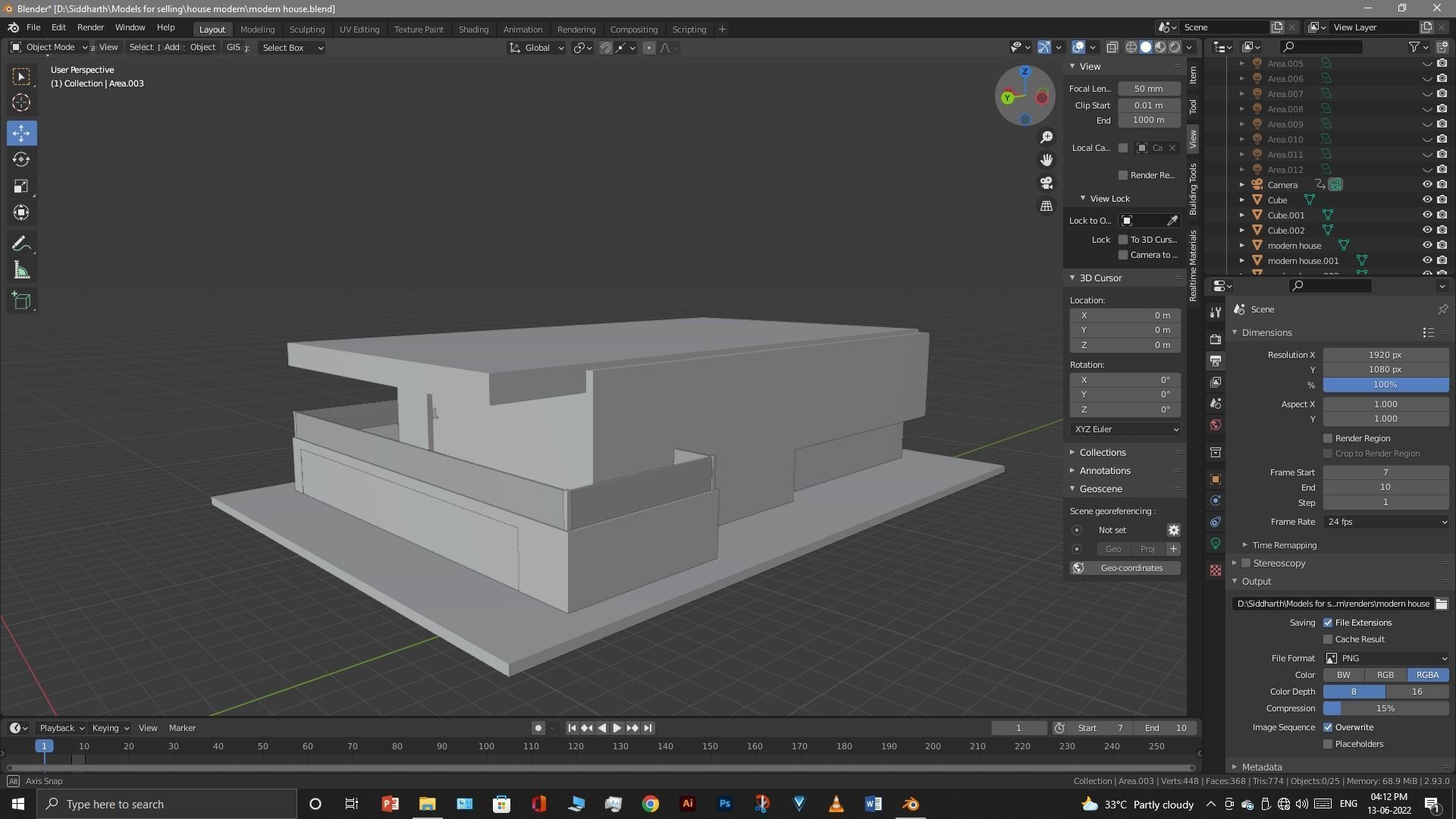 Exterior design Low-poly 3D model_44