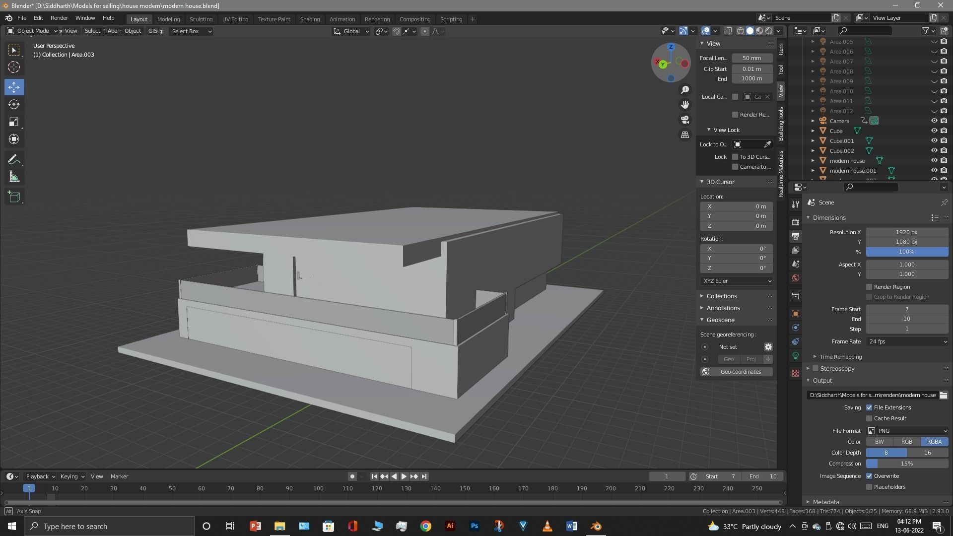 Exterior design Low-poly 3D model_45
