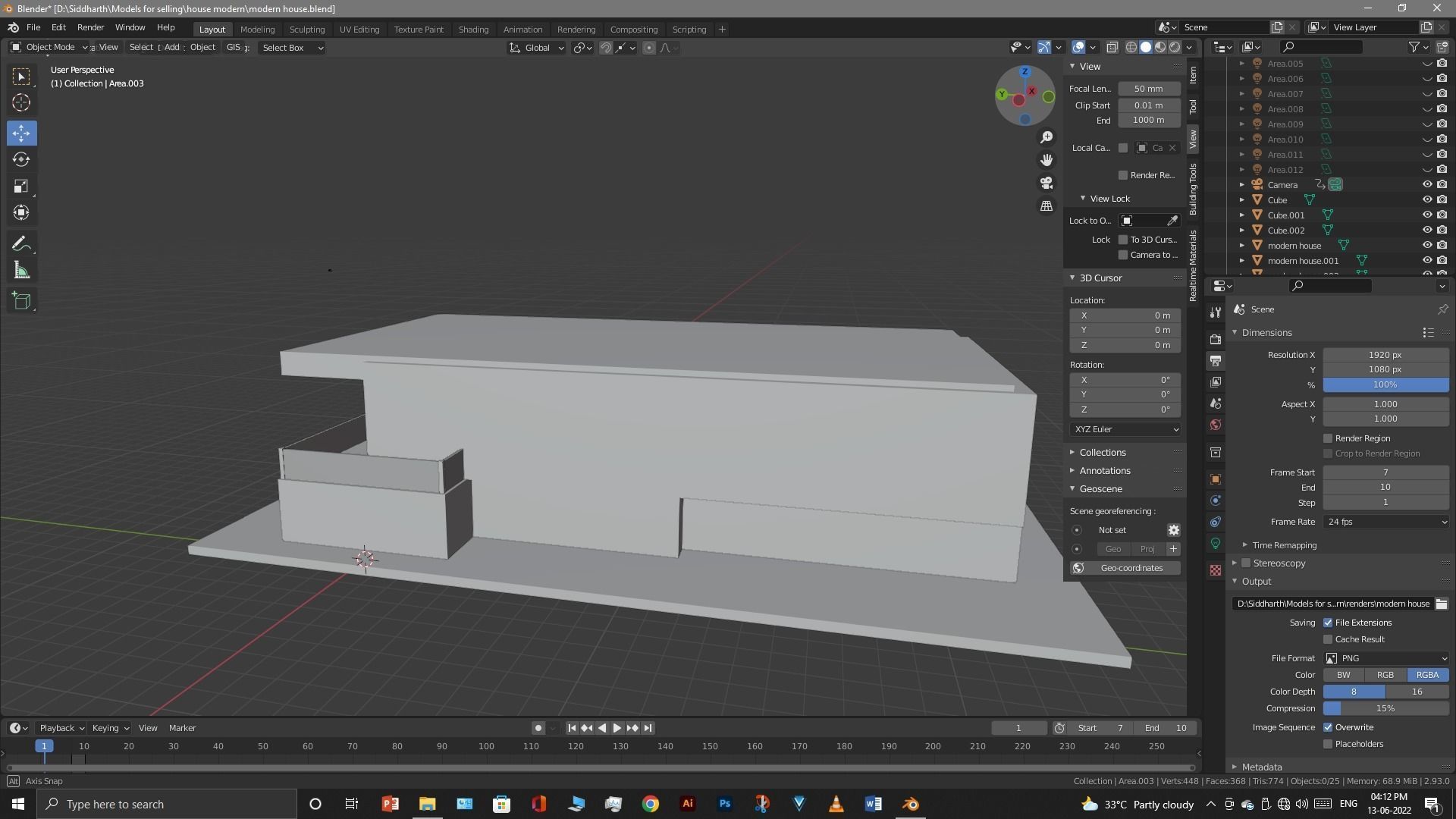 Exterior design Low-poly 3D model_41