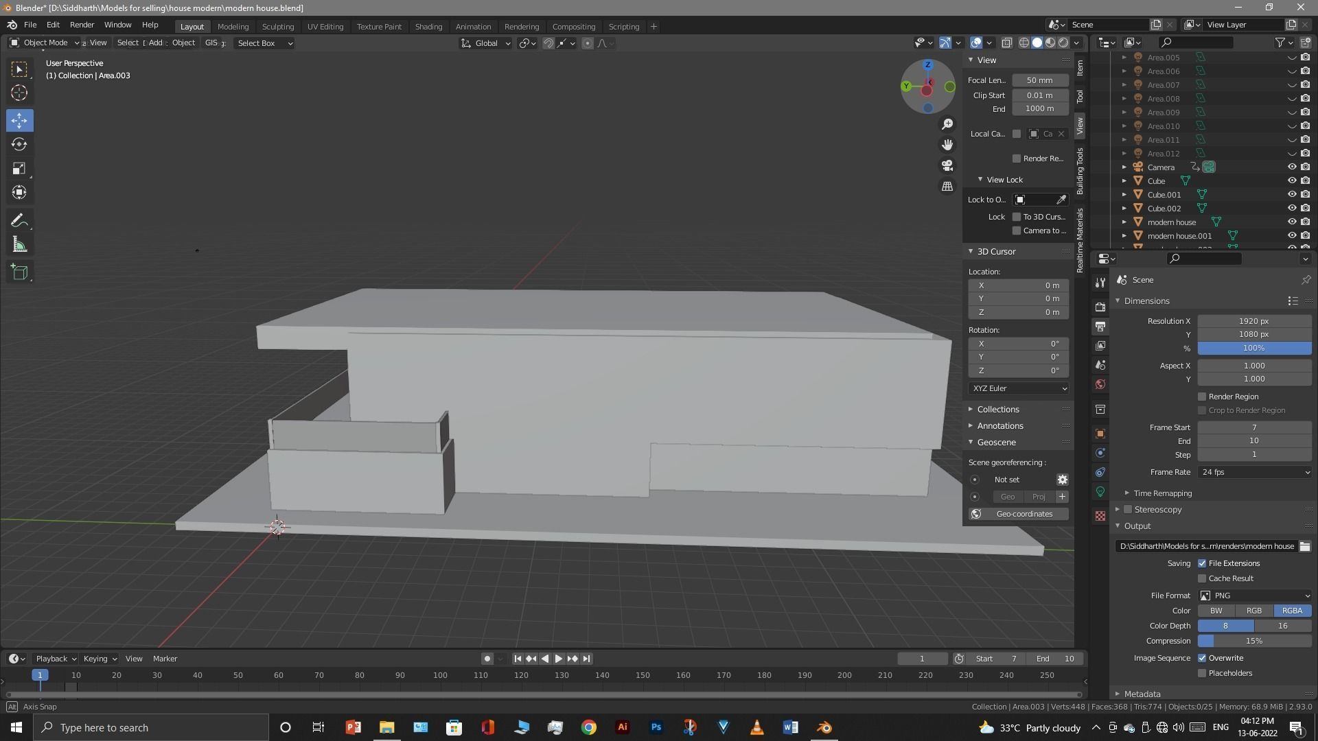 Exterior design Low-poly 3D model_42