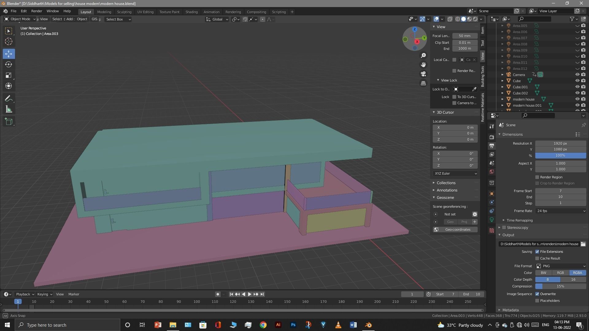 Exterior design Low-poly 3D model_73
