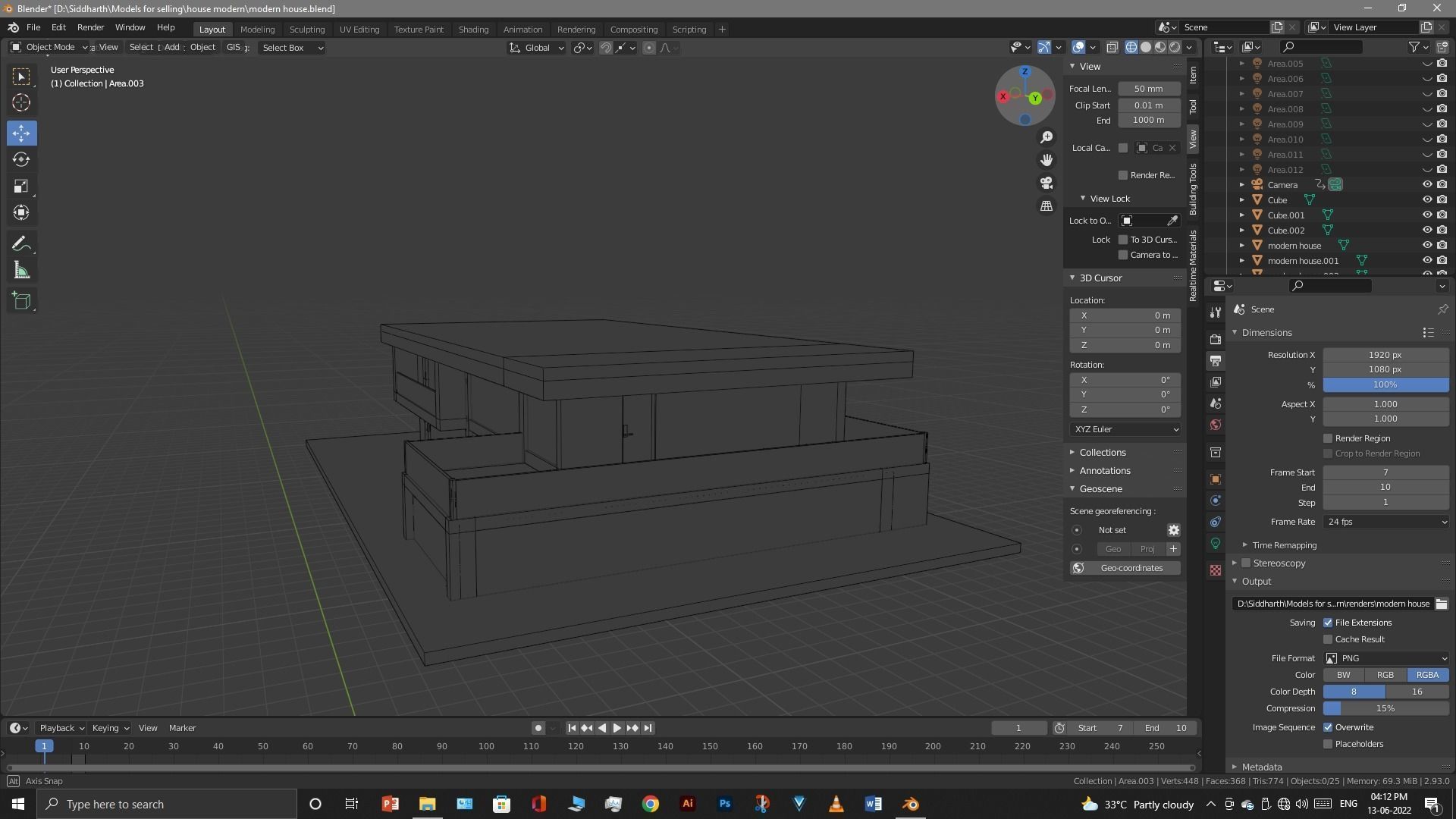 Exterior design Low-poly 3D model_54