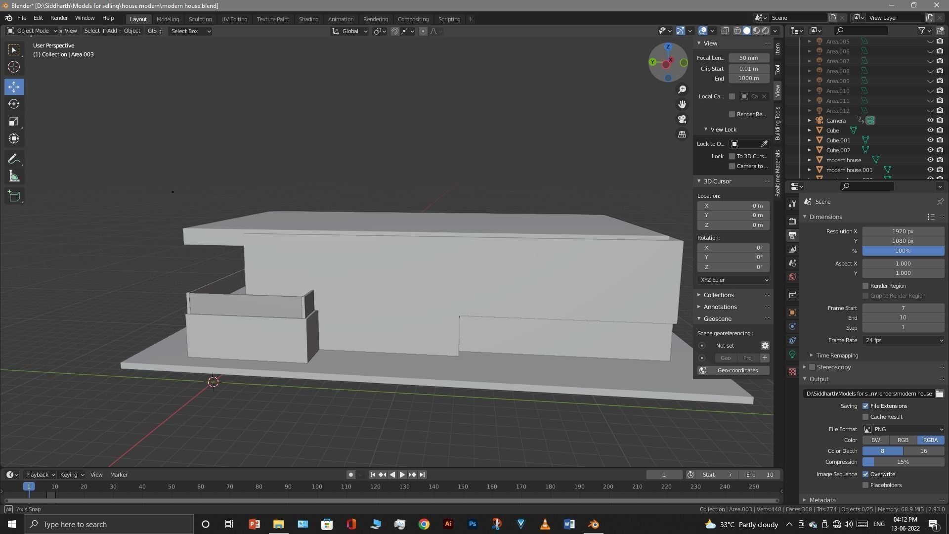 Exterior design Low-poly 3D model_22