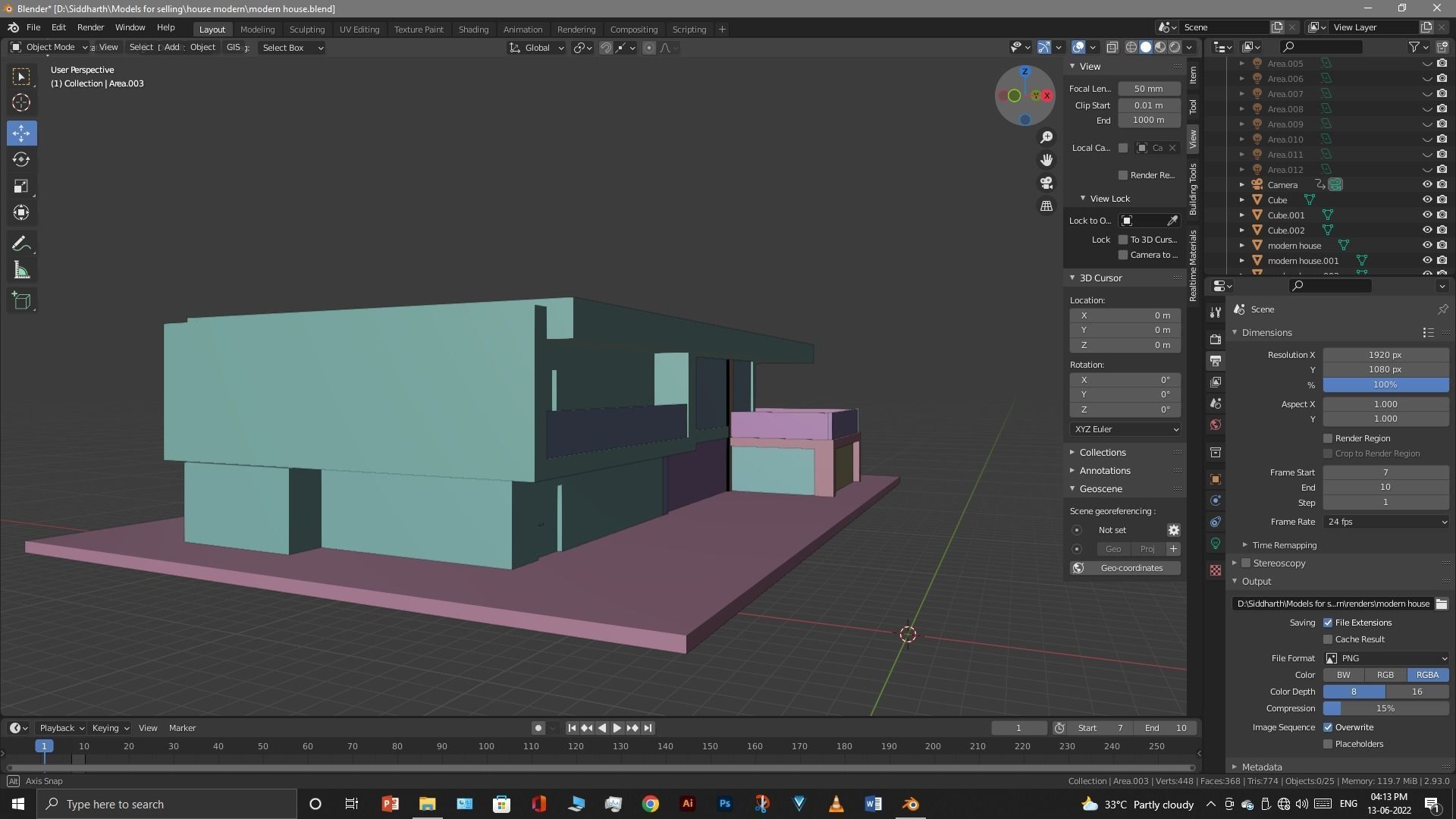 Exterior design Low-poly 3D model_81