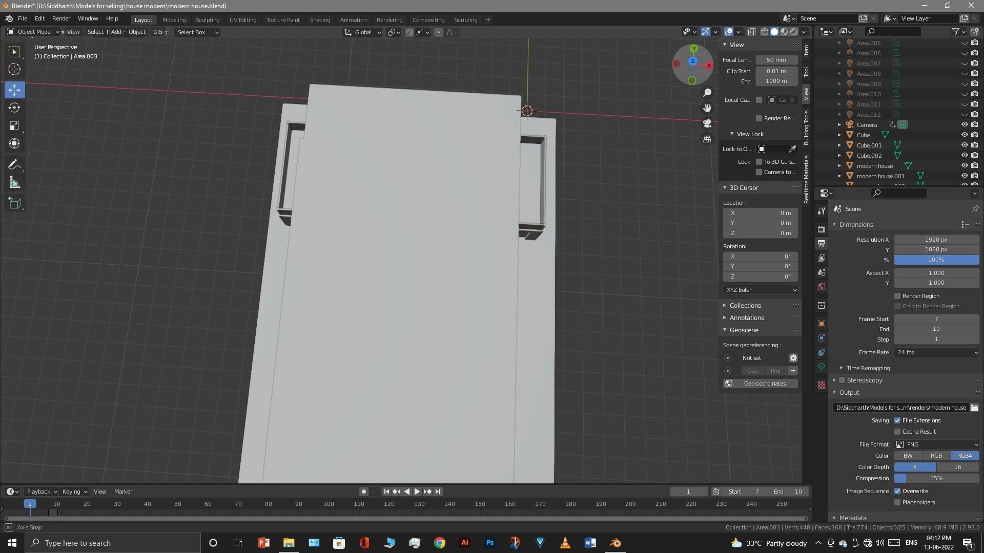 Exterior design Low-poly 3D model_34