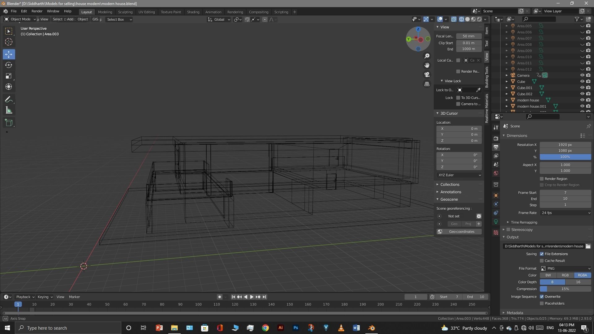 Exterior design Low-poly 3D model_59