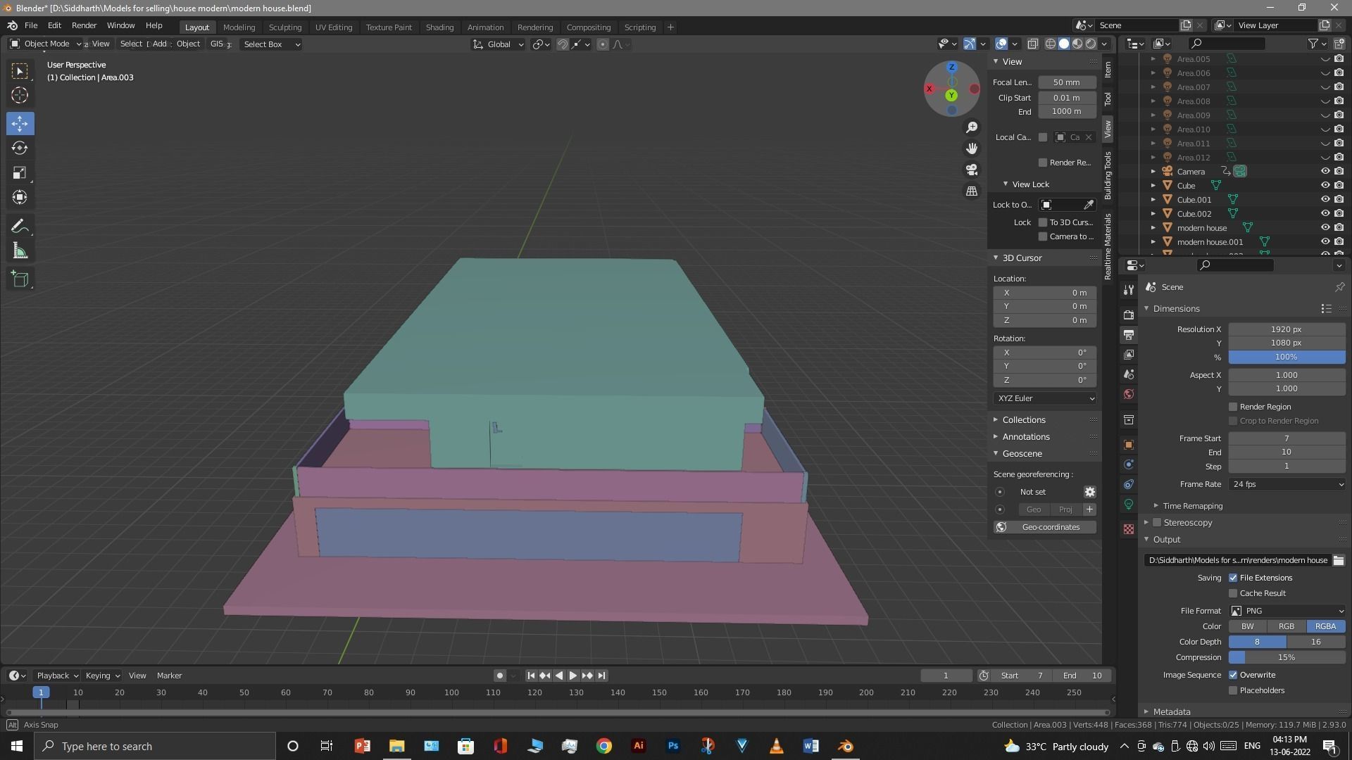 Exterior design Low-poly 3D model_79
