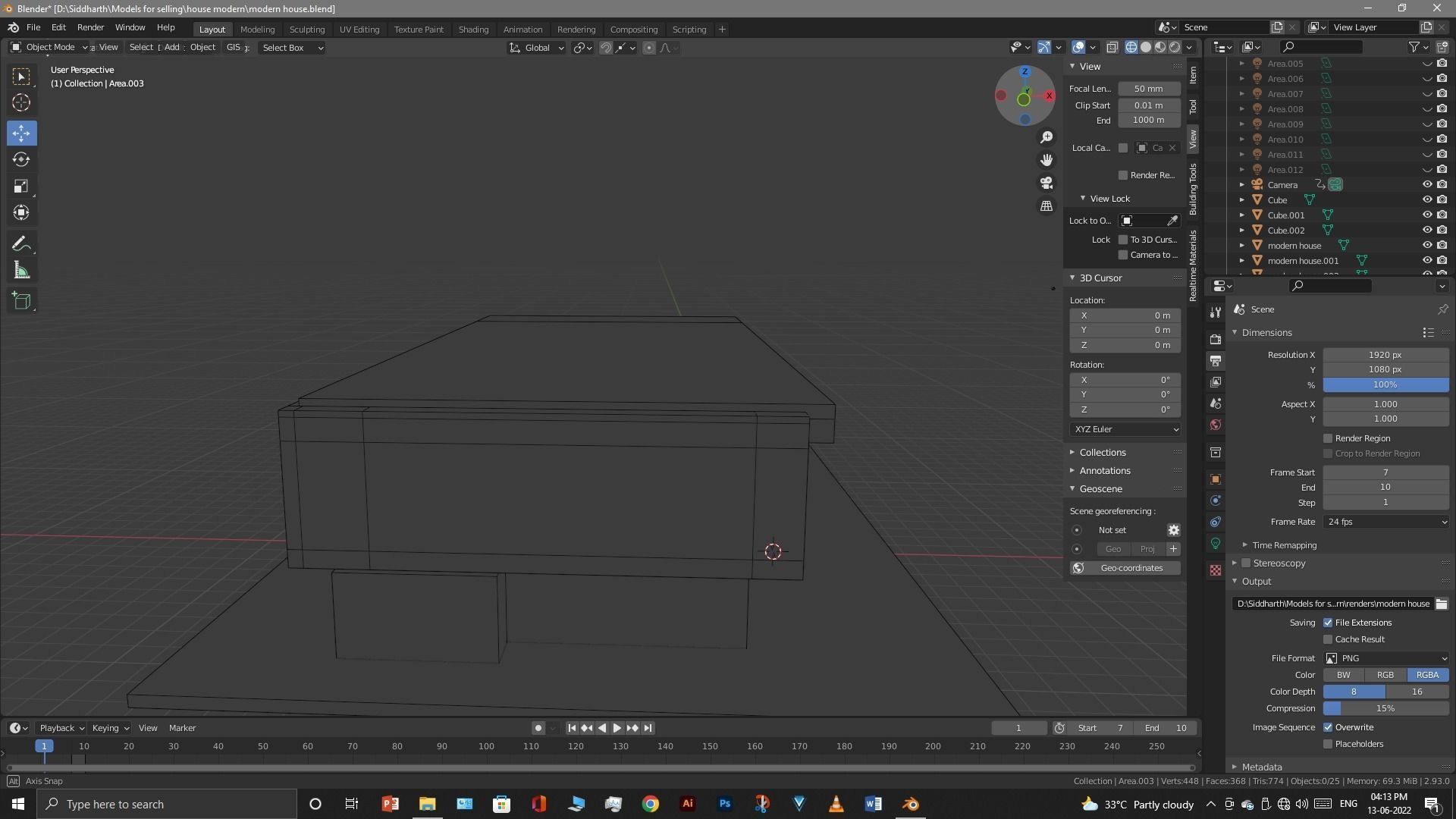 Exterior design Low-poly 3D model_62