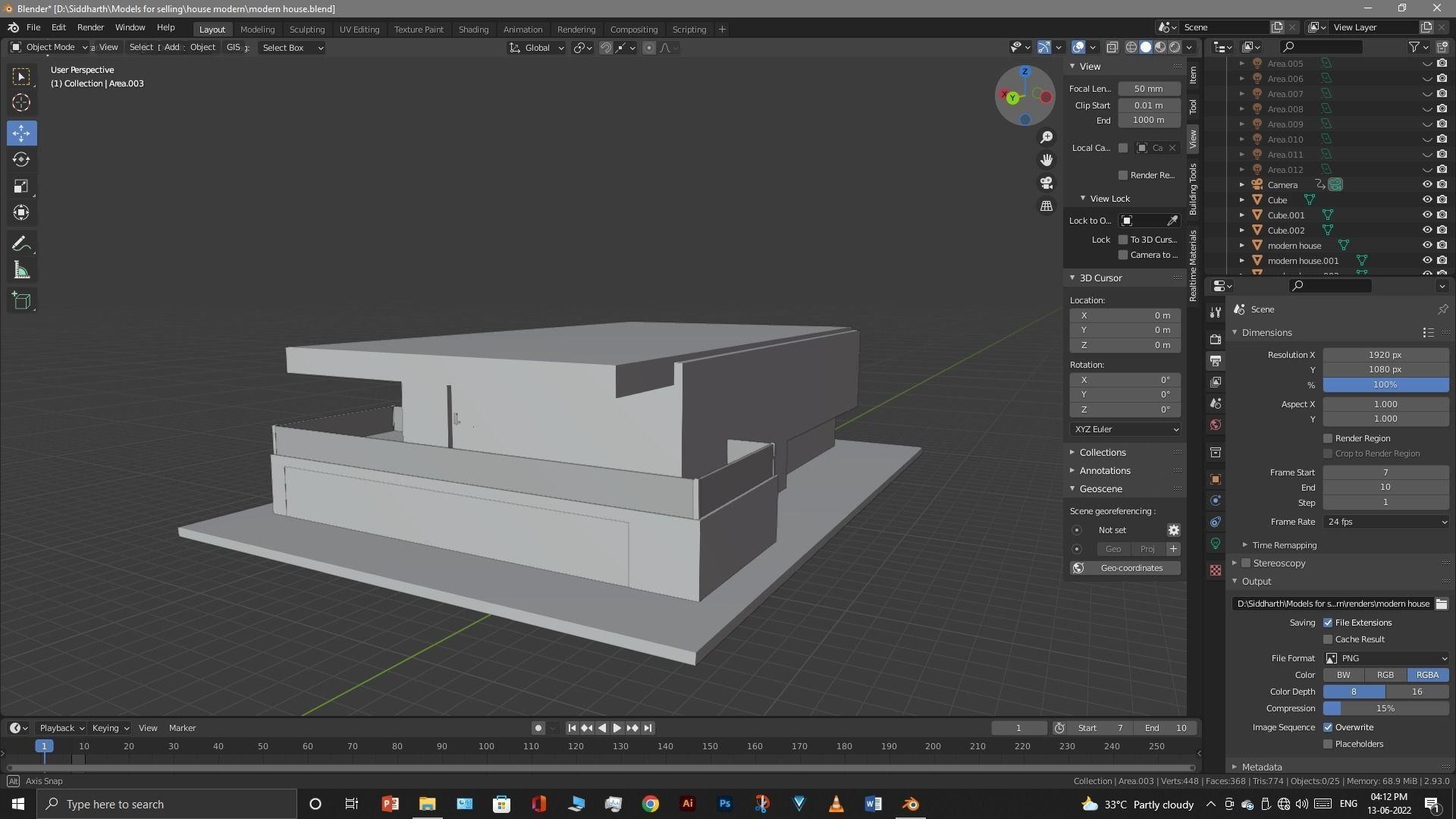 Exterior design Low-poly 3D model_19