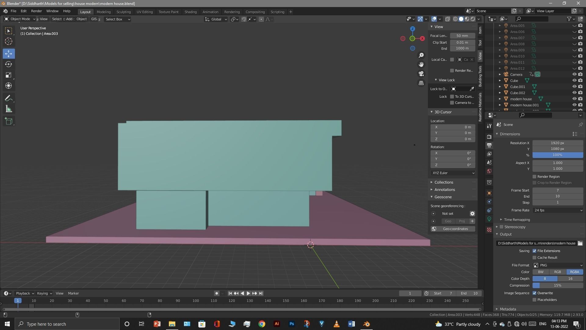 Exterior design Low-poly 3D model_90