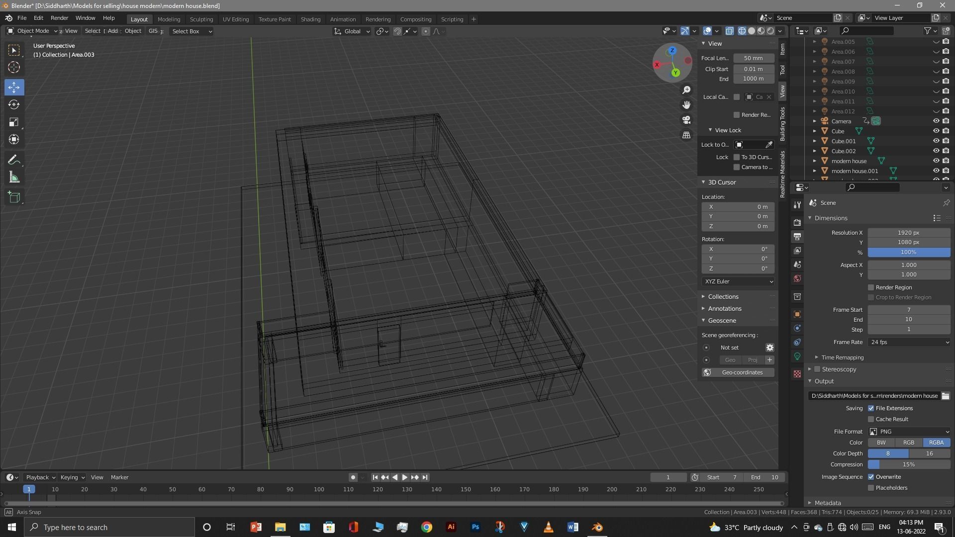 Exterior design Low-poly 3D model_52