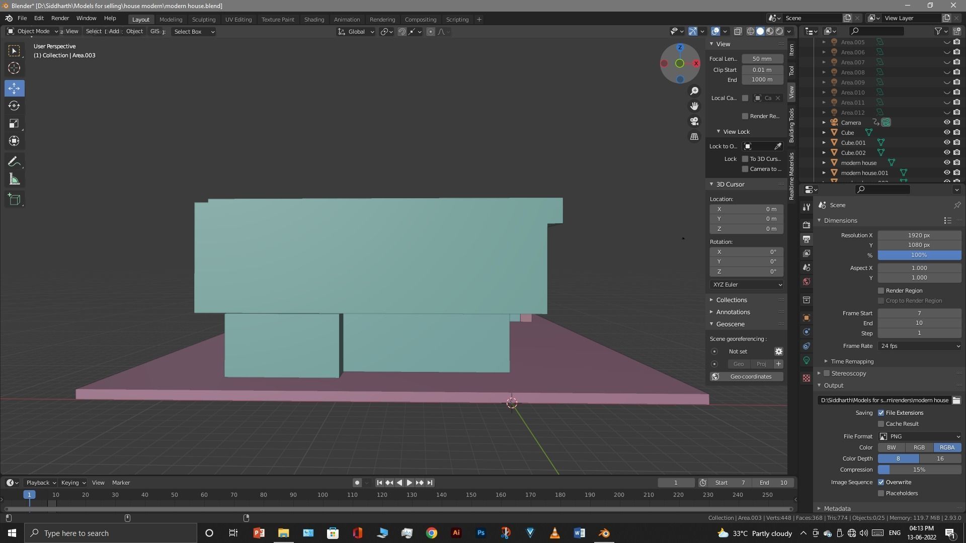 Exterior design Low-poly 3D model_82