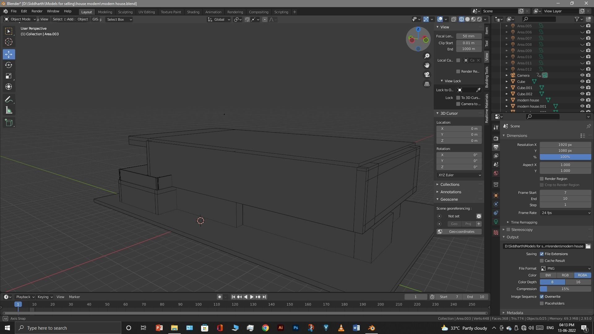 Exterior design Low-poly 3D model_60