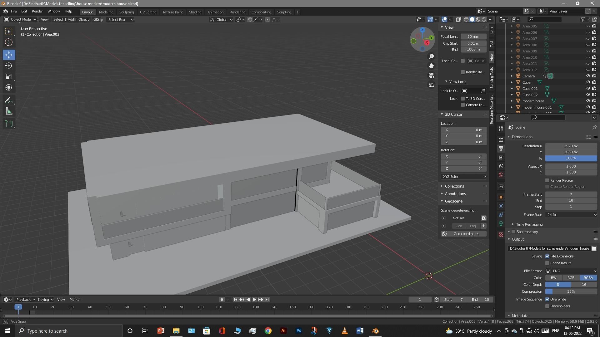 Exterior design Low-poly 3D model_28