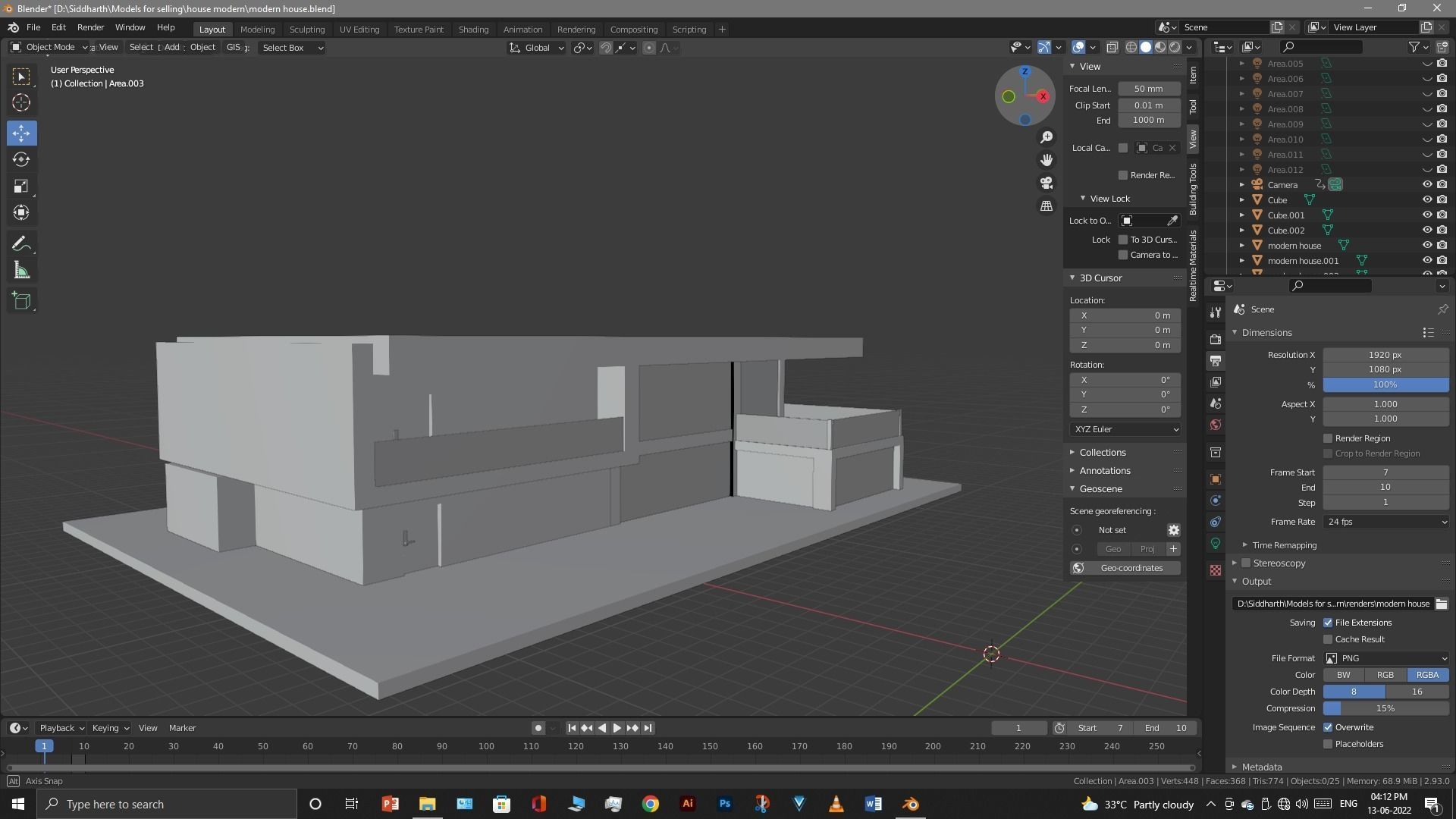 Exterior design Low-poly 3D model_26