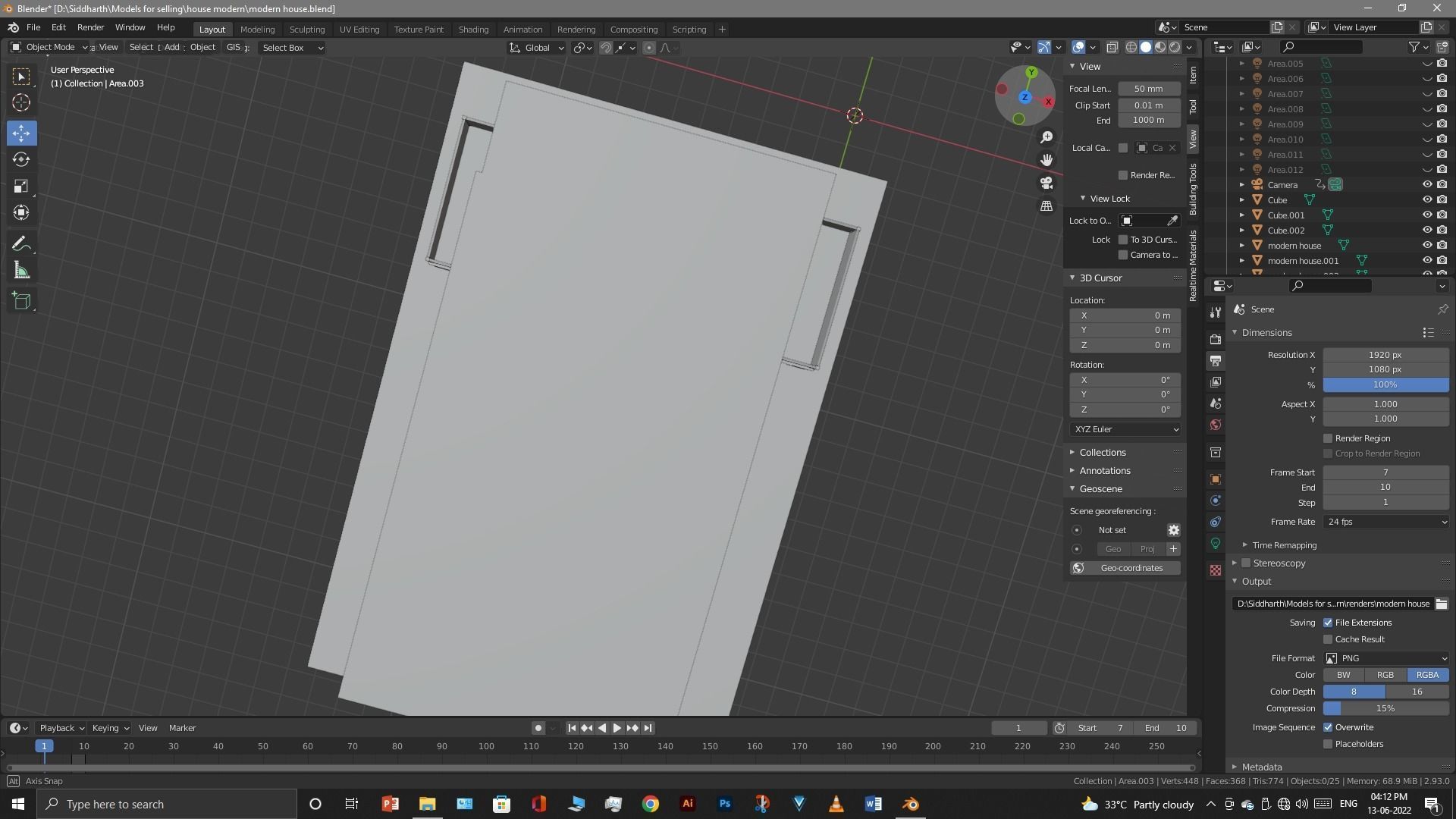 Exterior design Low-poly 3D model_33