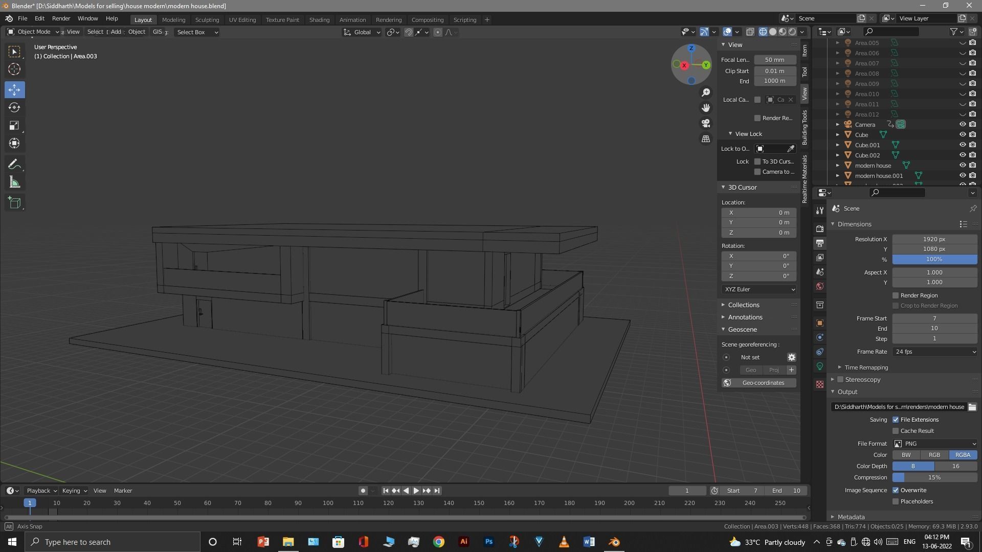 Exterior design Low-poly 3D model_51