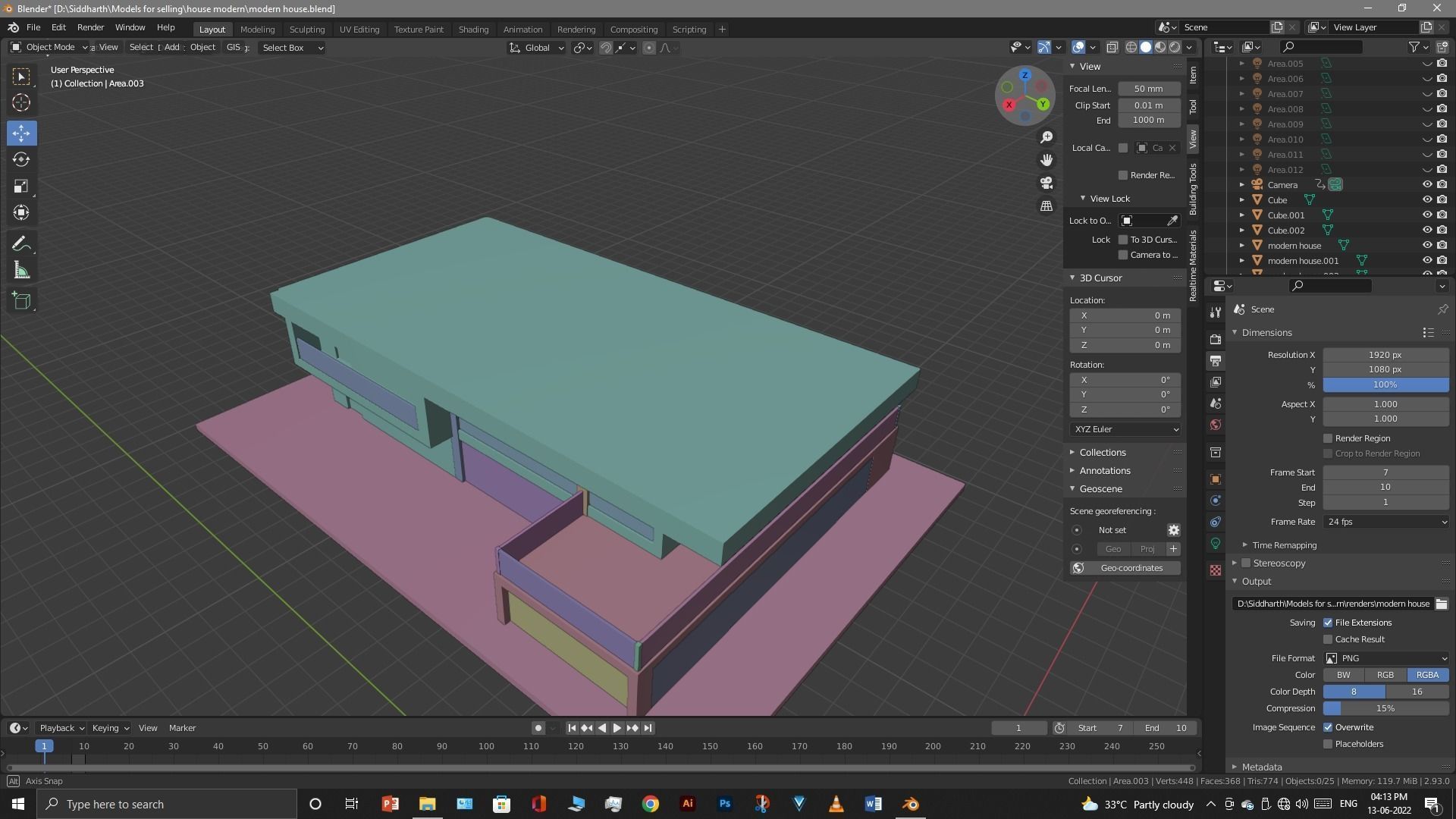 Exterior design Low-poly 3D model_77