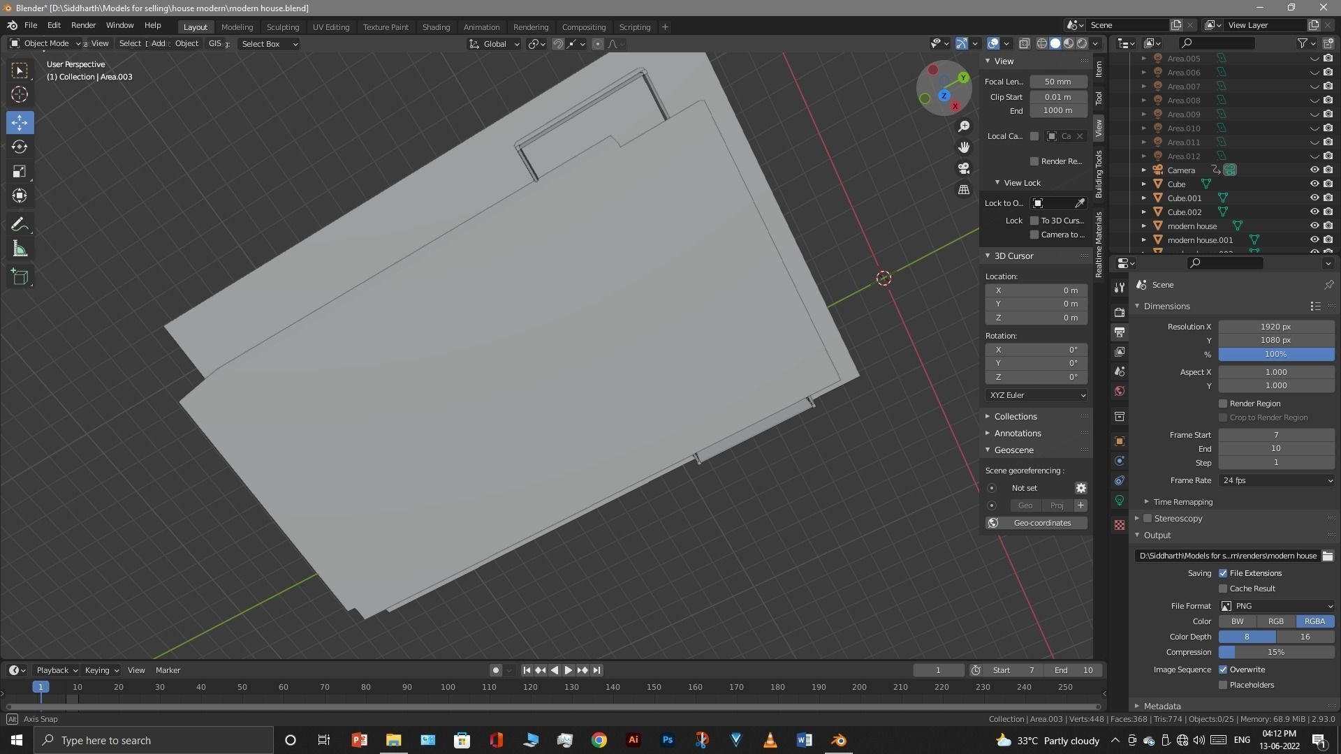 Exterior design Low-poly 3D model_31