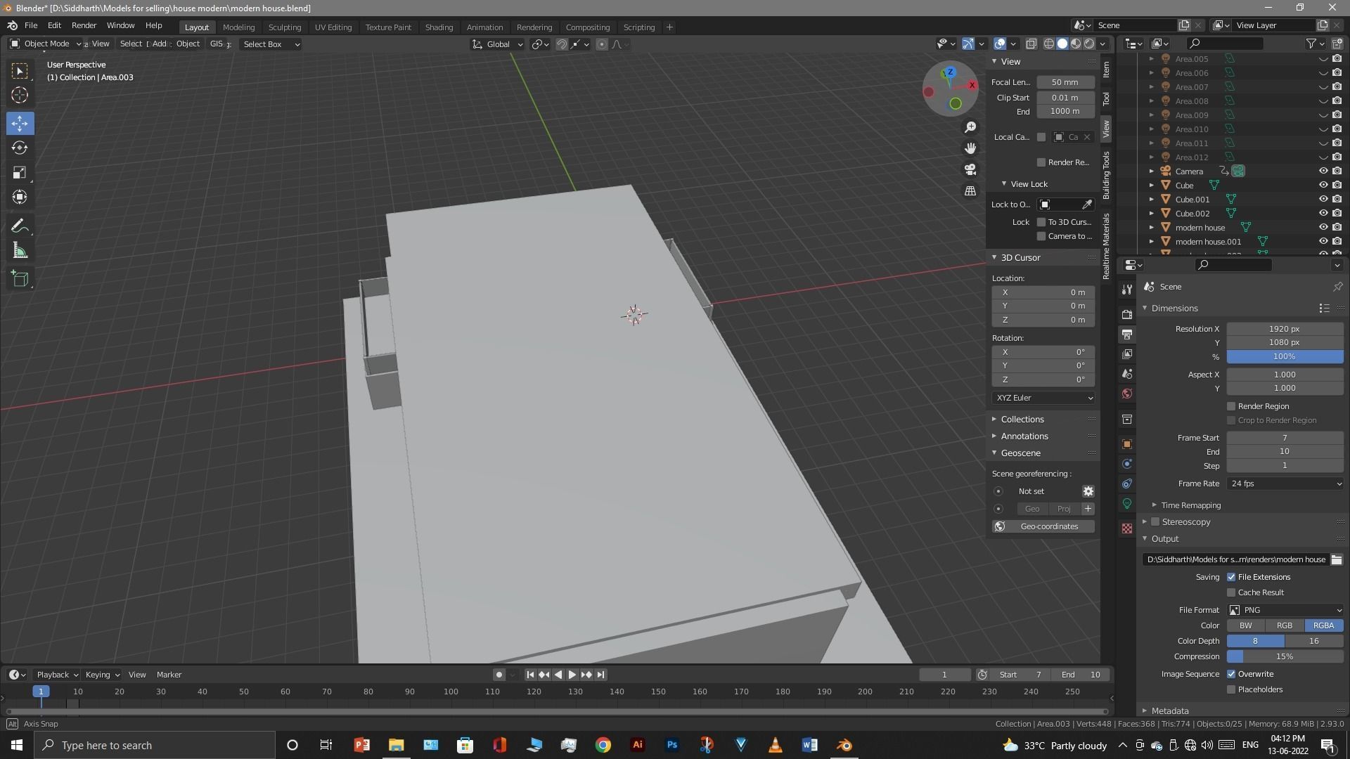 Exterior design Low-poly 3D model_36