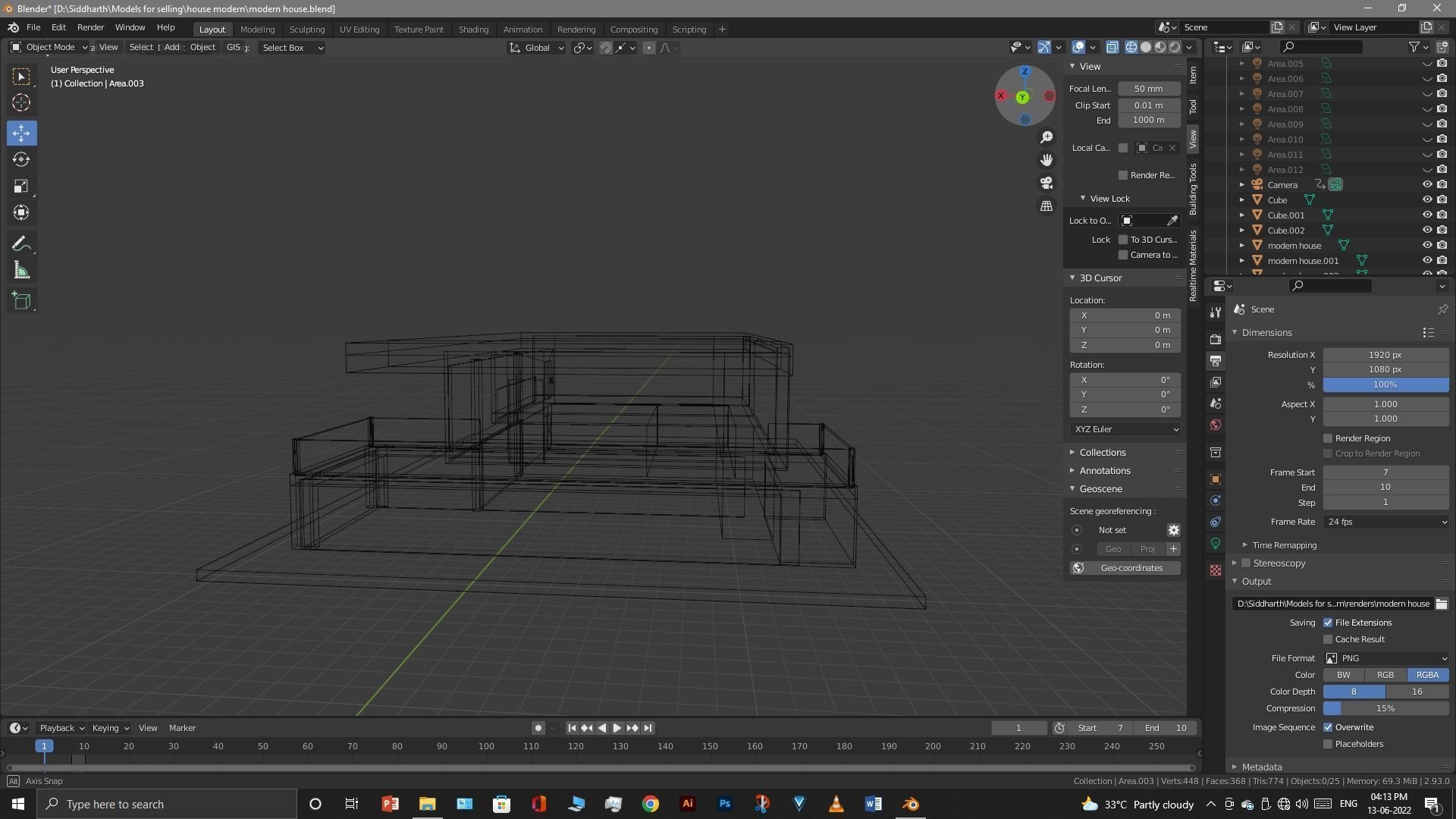 Exterior design Low-poly 3D model_58