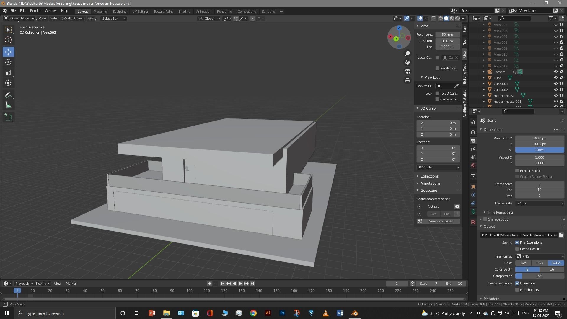 Exterior design Low-poly 3D model_46