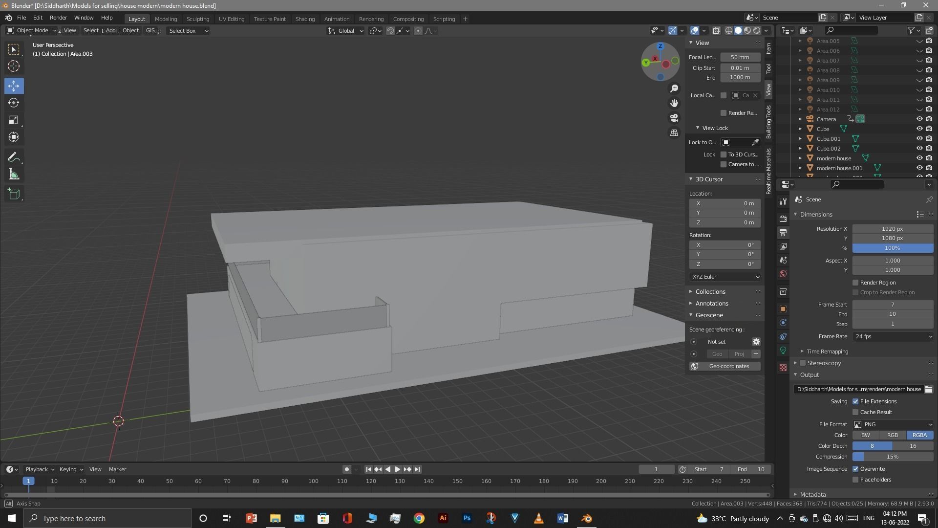 Exterior design Low-poly 3D model_43