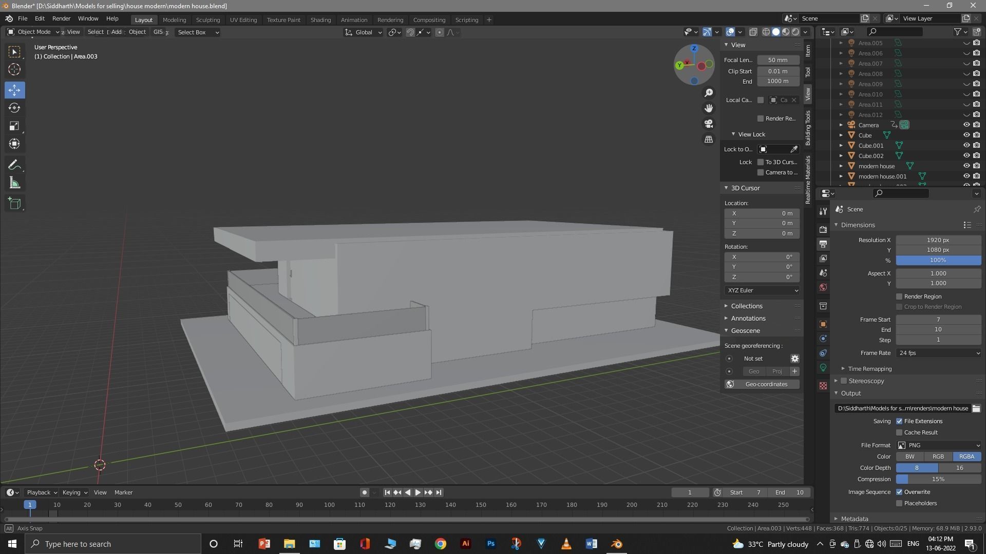 Exterior design Low-poly 3D model_21