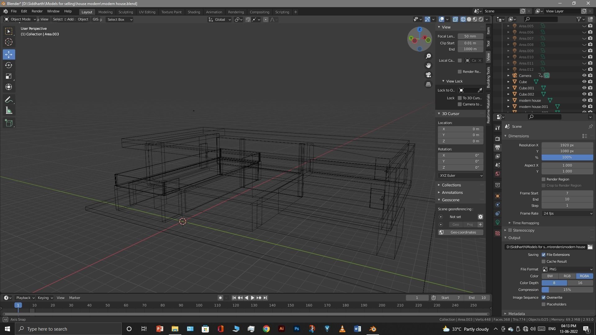 Exterior design Low-poly 3D model_63
